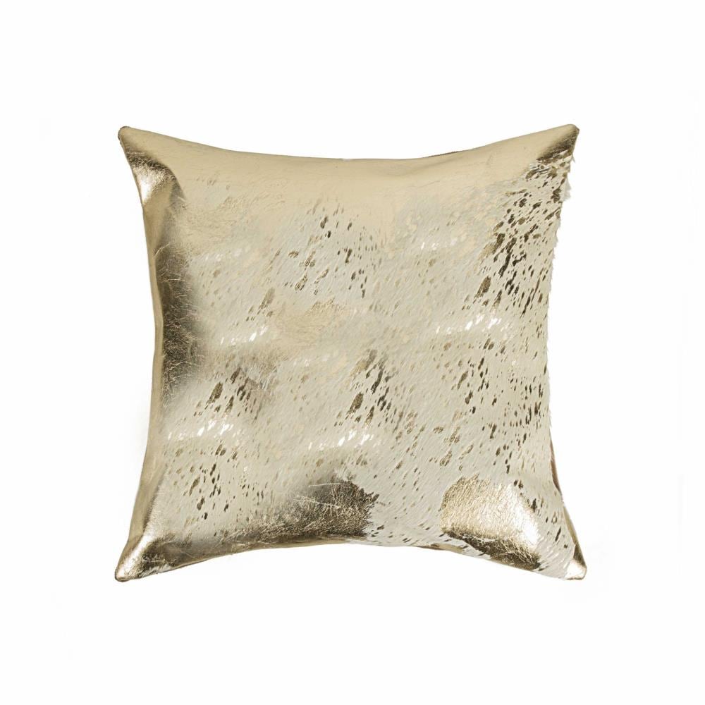 HomeRoots 317010 Josephine 18-in x 18-in Natural and gold Square Indoor Decorative Pillow