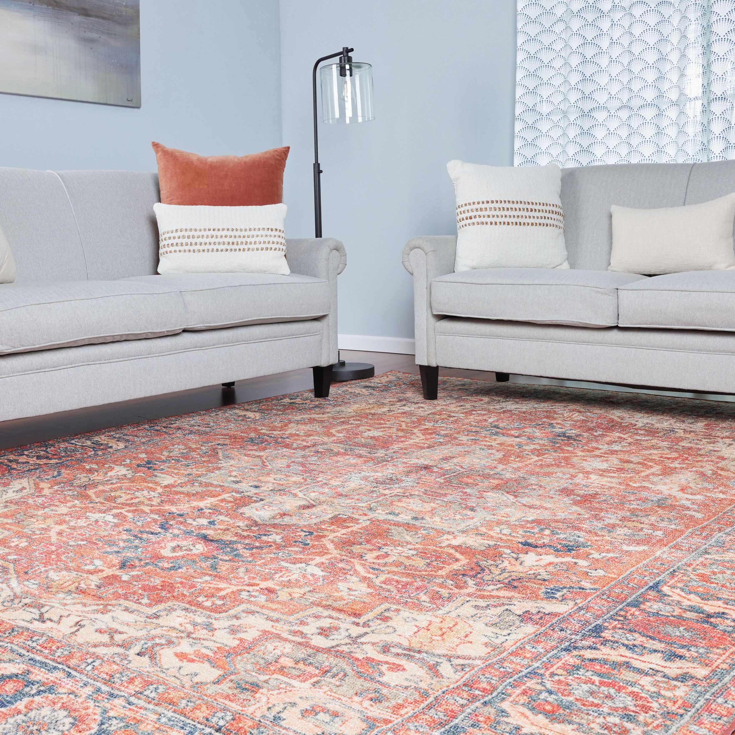 allen + roth 8 x 10 Rust Indoor Medallion Area Rug in the Rugs