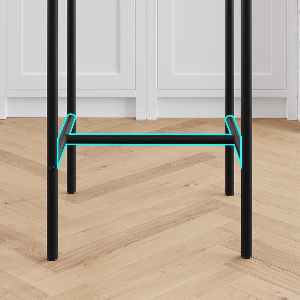 Garvee Bar Stools Set of 2 Bar Chairs with Back 25.5 Inches Kitchen Bar ...