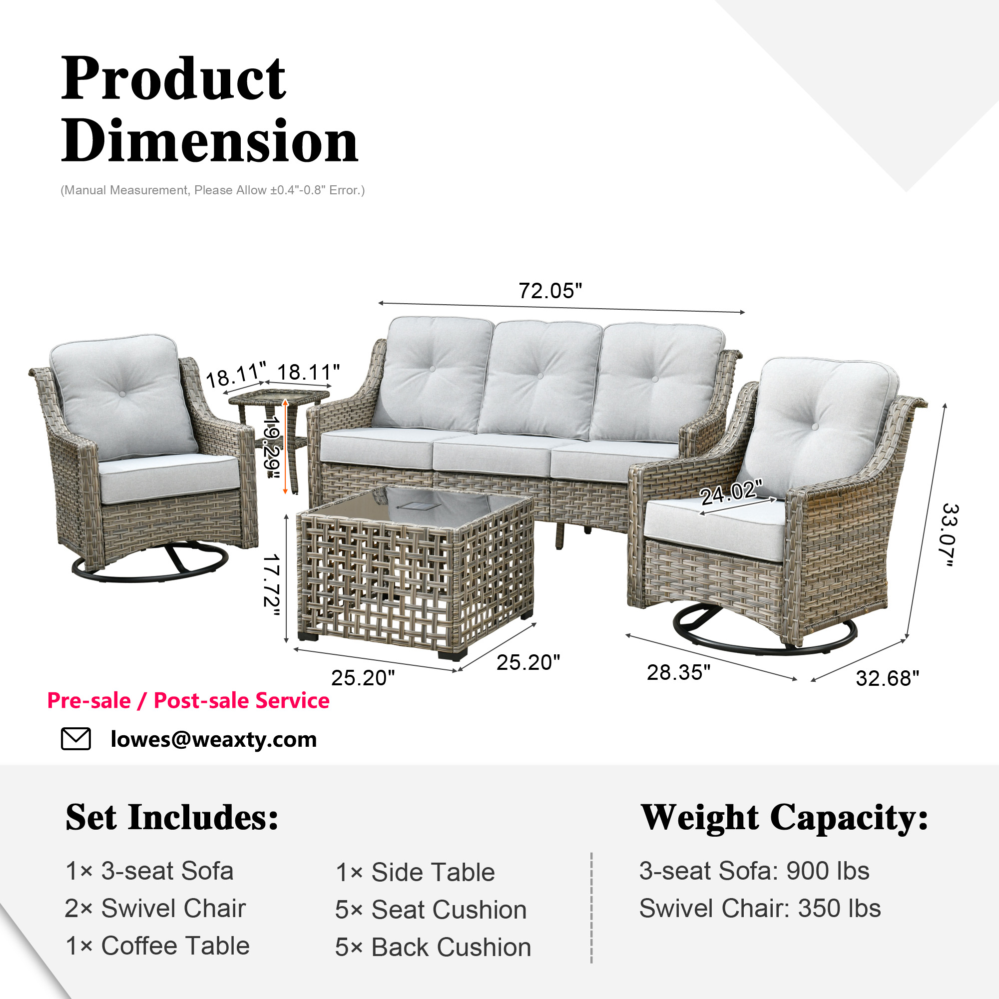 weaxty HMBYZPAD405-T Patio-Conversation-Sets - View #7