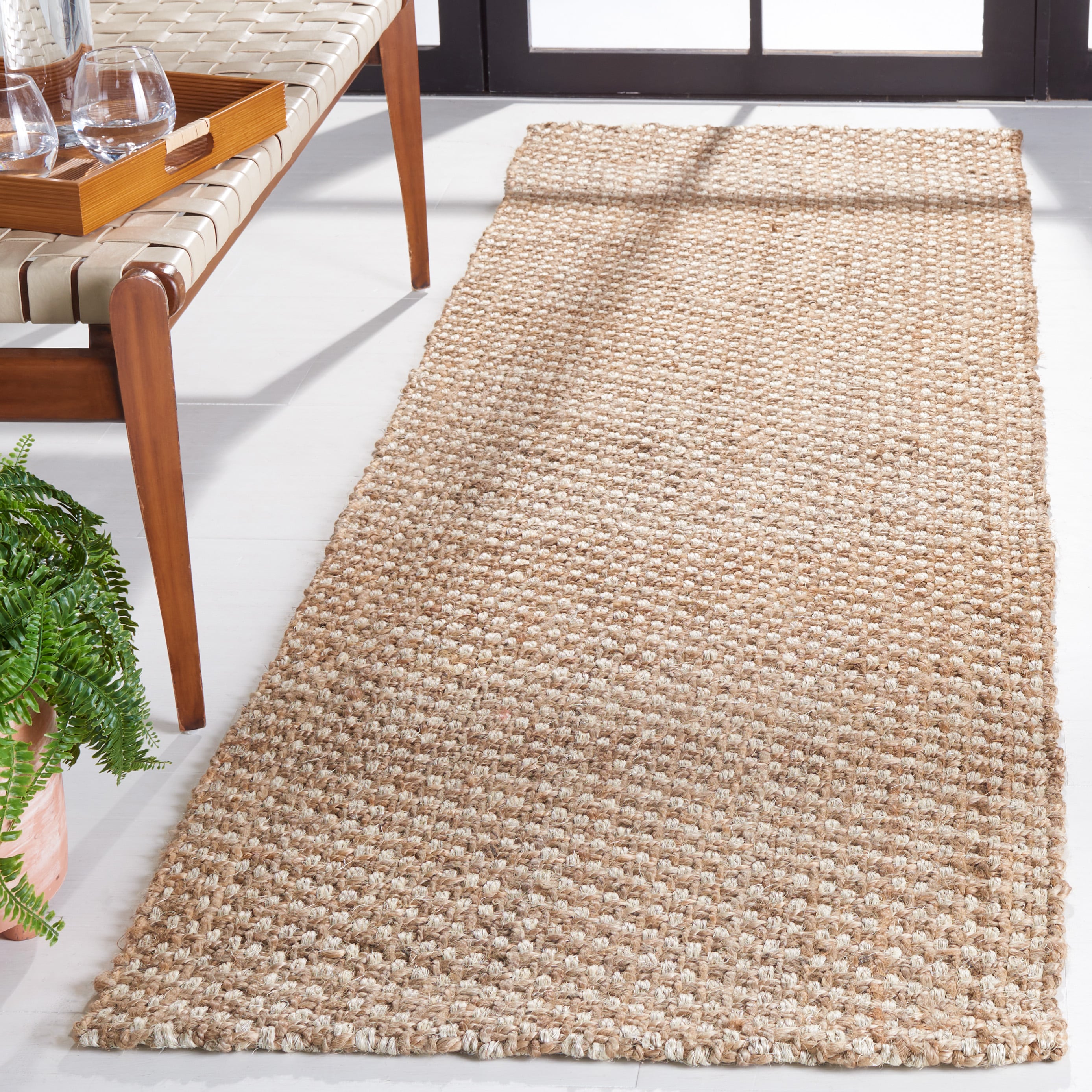  Grenada Natural Solid / Tonal 2ft-6in x 8ft Runner Rug