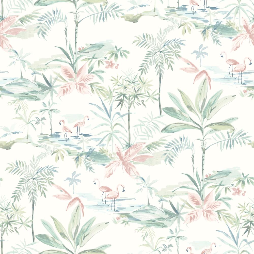 Chesapeake 3120-12075 Sanibel 56.4-Sq. Feet Teal Non-woven Novelty Prepasted Water Activated Paste Wallpaper