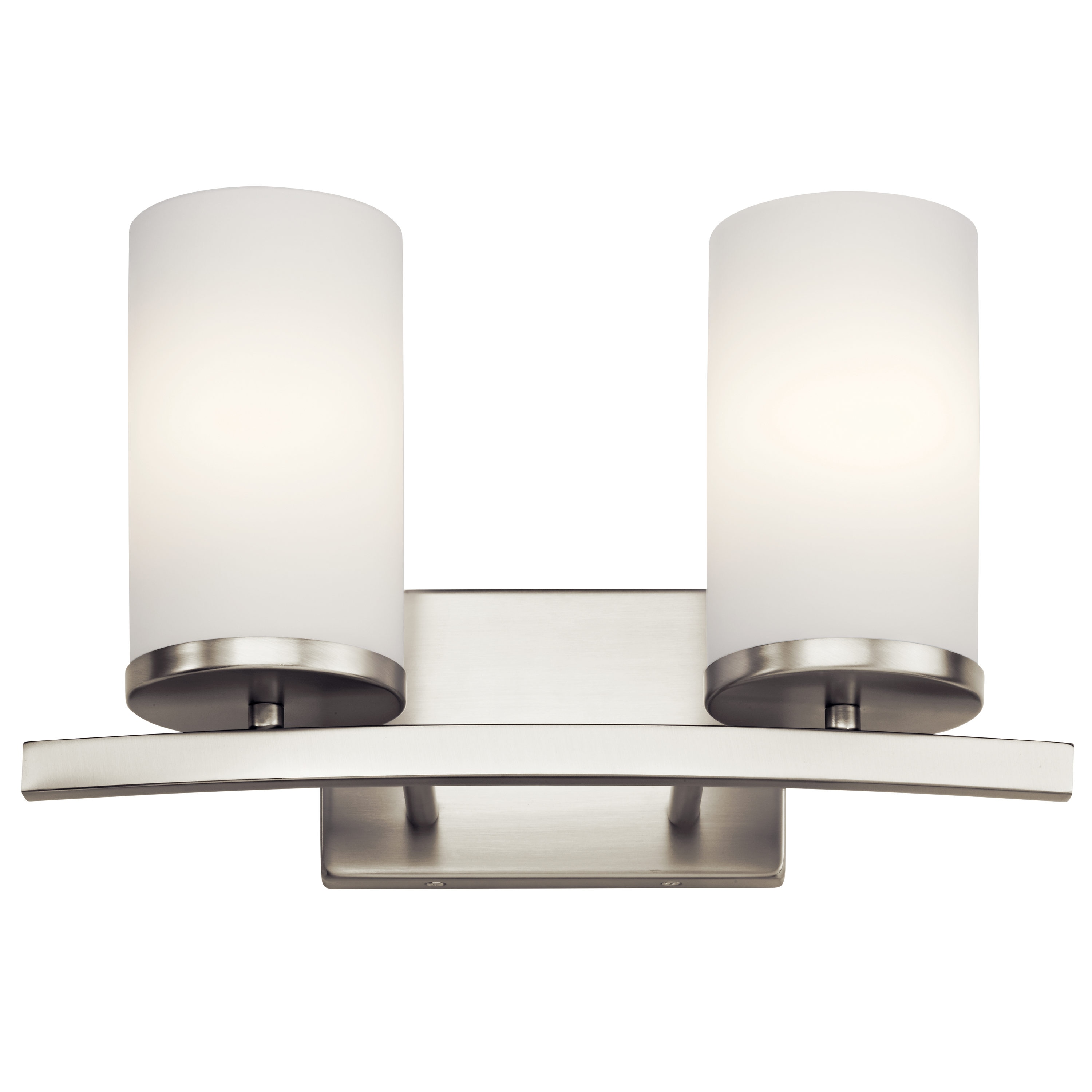 Kichler Crosby 15-in 2-Light Brushed Nickel Modern/Contemporary Vanity ...