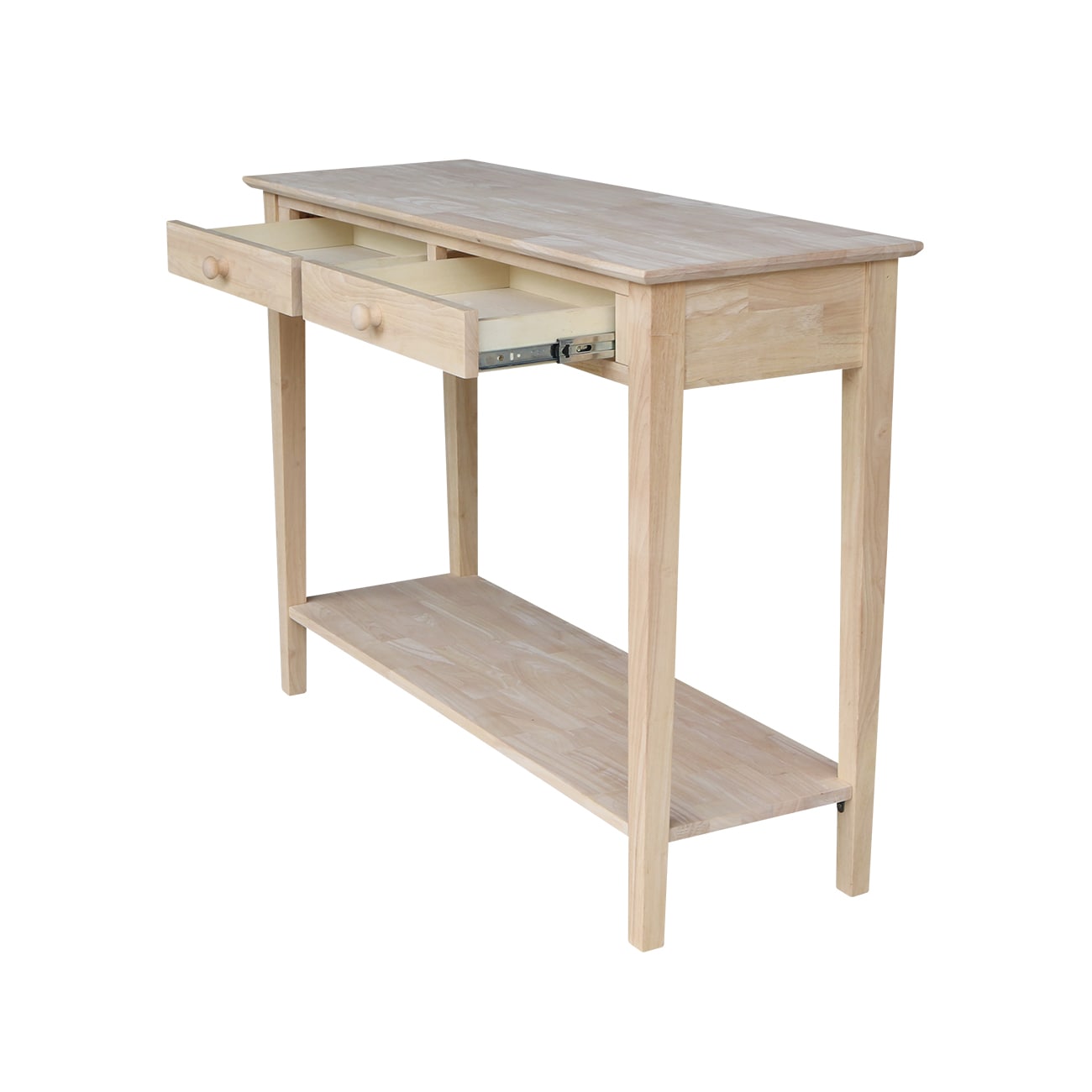 Spencer White Wood Sofa Console Table with Storage