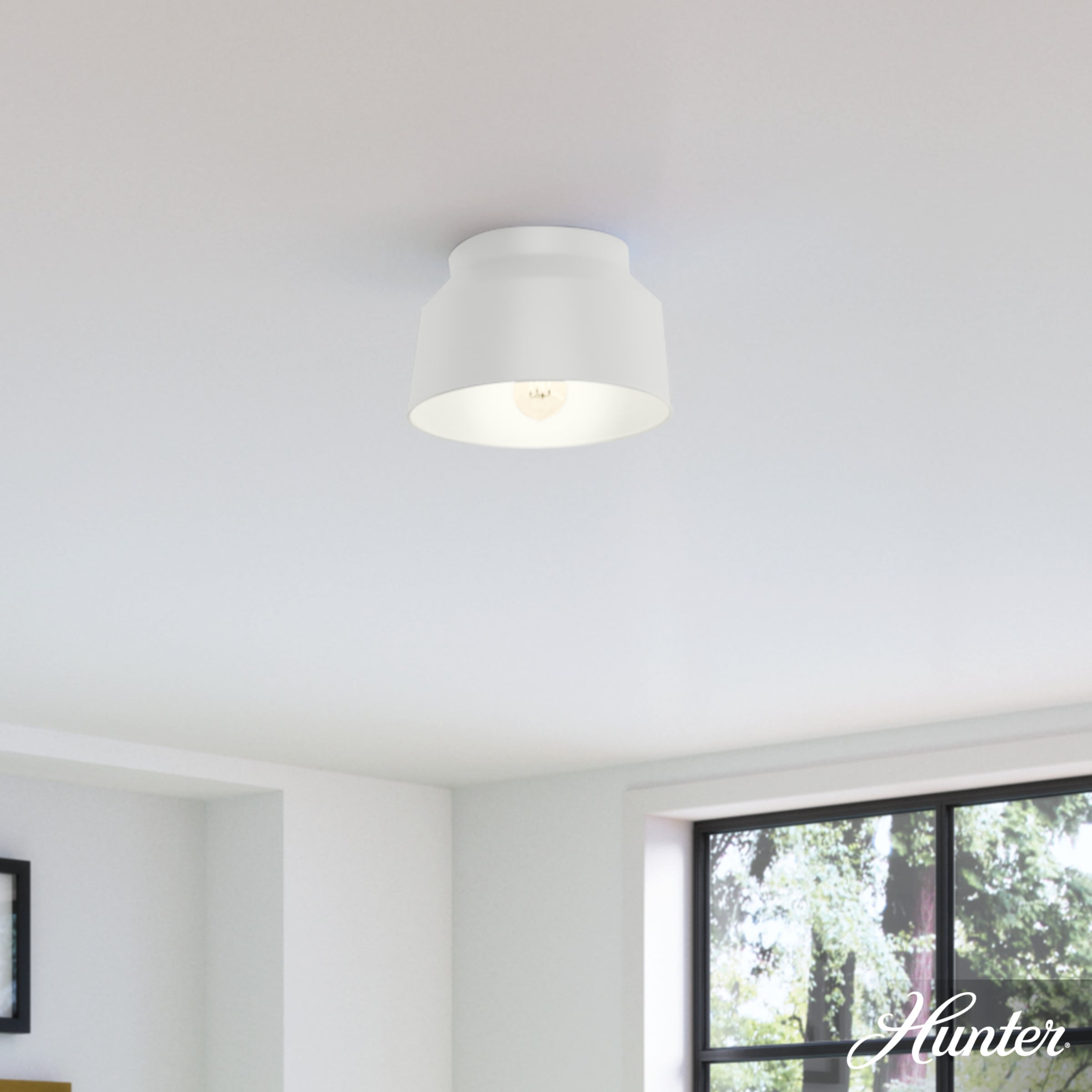 Dove Grey Aluminum LED Mid-Century Modern Flush Mount