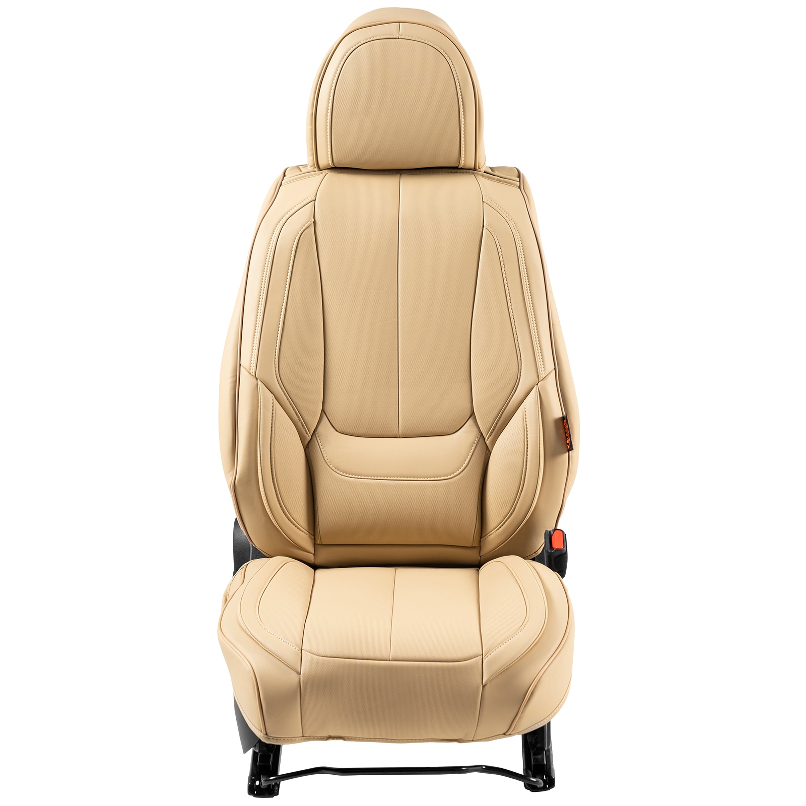 VEVOR ZTMSPGTDSTYXA942AV0 Seat Covers, Universal Car Seat Covers Front Seats, 6Pcs Faux Leather Seat Cover, Full Enclosed Design, Detachable Headrest and Airbag Compatible, For Most Cars Suvs and Trucks Beige