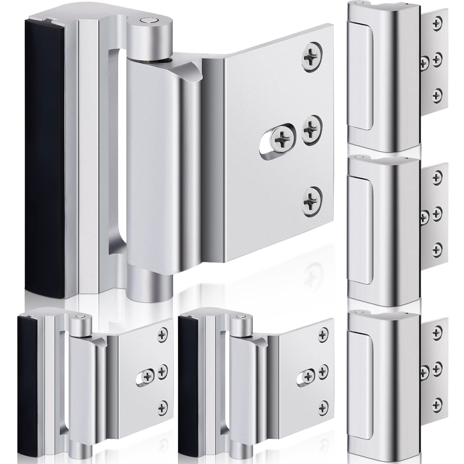 LILILIAN FMY Home Security Door Lock Reinforcement Kit 6 Pack with 48 Screws Child Proof Locks for Inside Doors Upgrade Lock to Defend Your Home #LRO0818E878