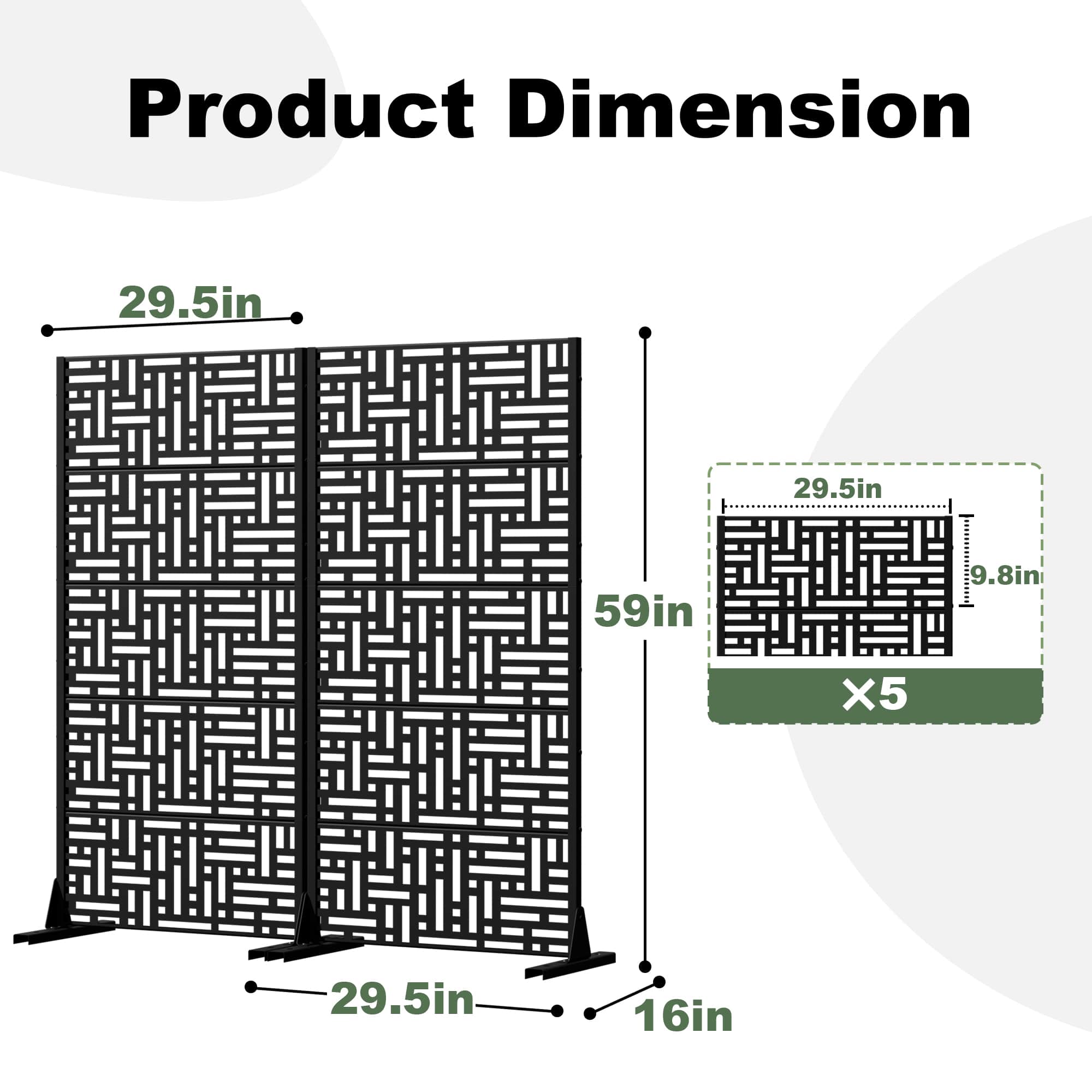 Vynxaria 2Pcs 59in H x 30in W Urban Maze Geometric Cutout Freestanding ...
