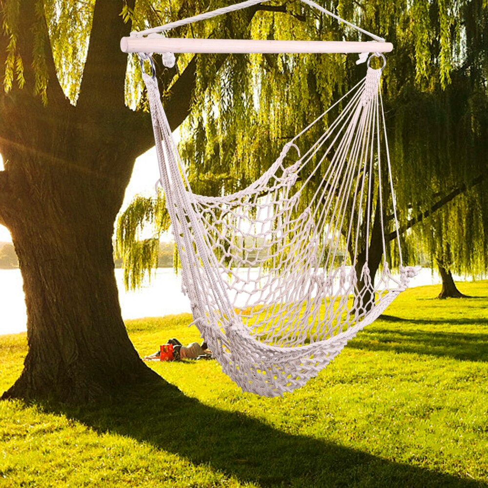 Winado 36.3 in. Portable Hammock Rope Chair Outdoor Hanging Air Swing in  Green in the Hammocks department at