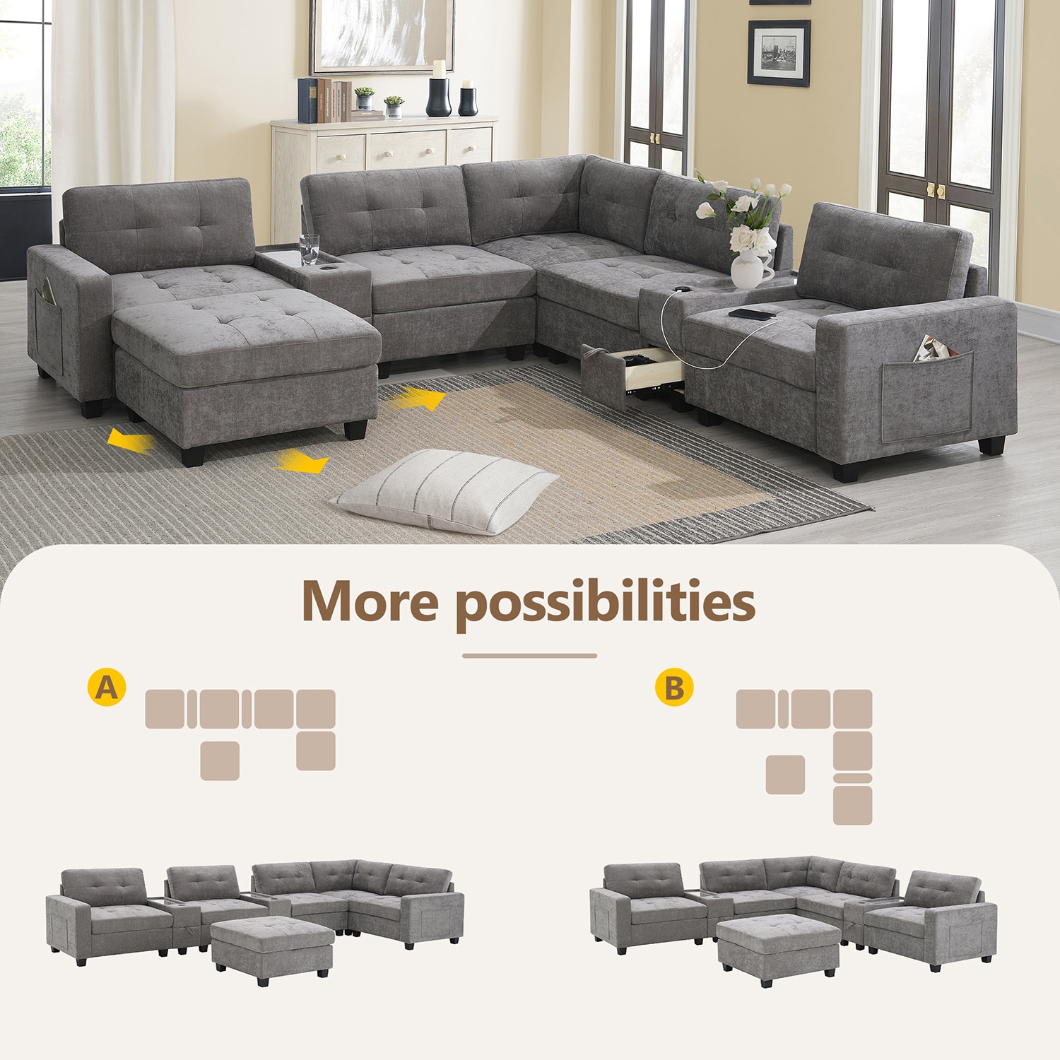 GZMR GZ-N7S360A Sofas-Loveseats - View #3