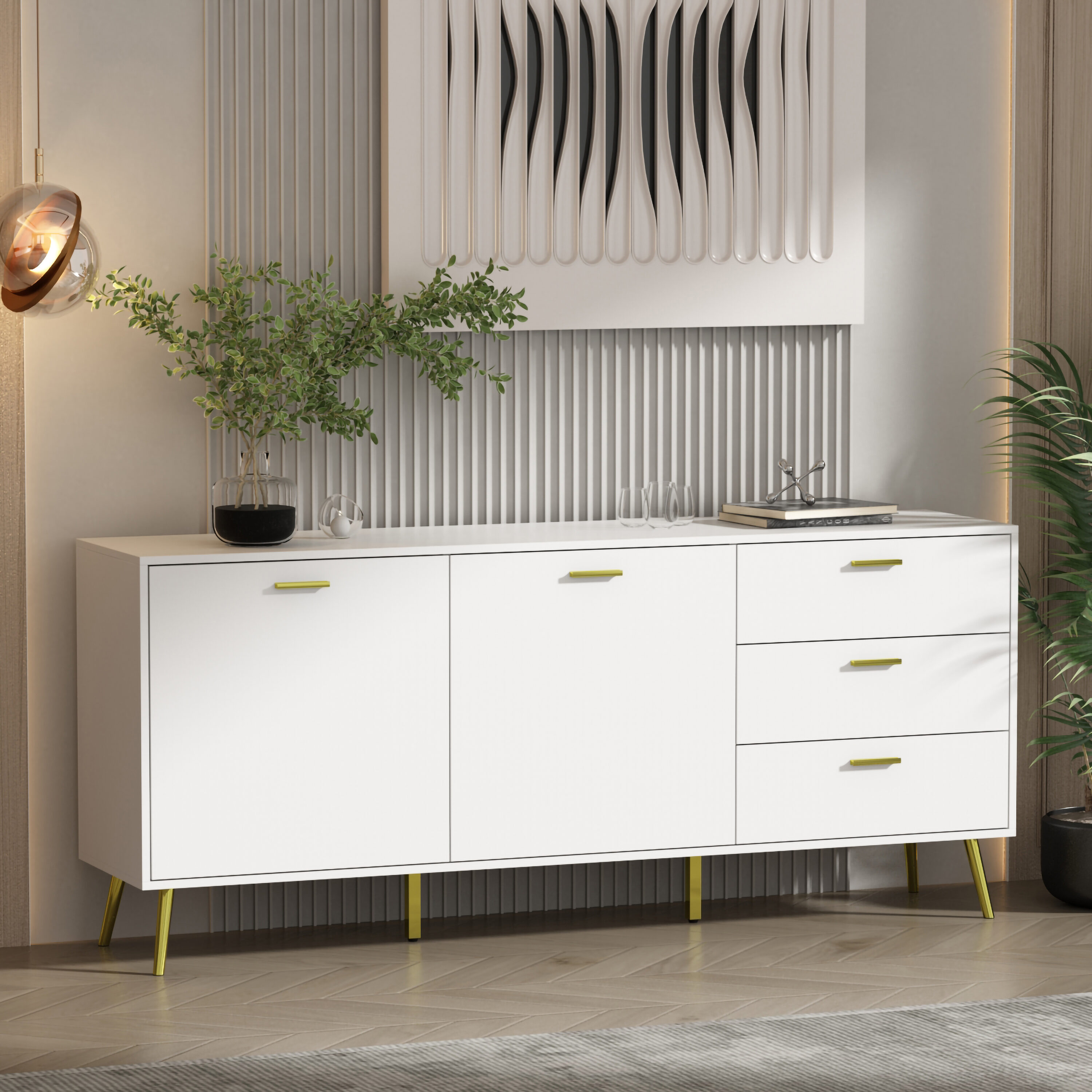 FUFU&GAGA LJY-WL0106-03+04 White 3 -Drawer Standard dresser