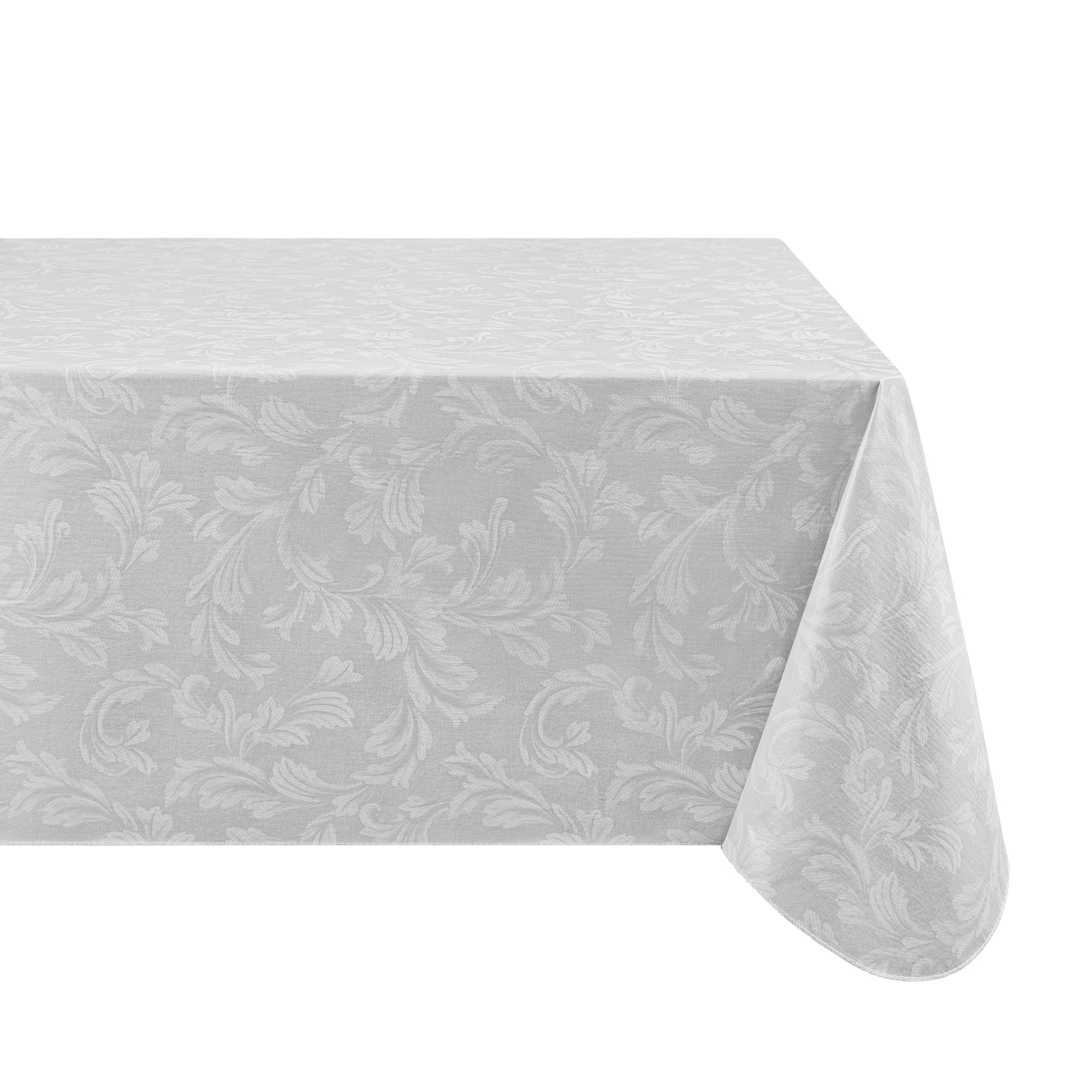 Elrene Home Fashions 194590057312 Camile Floral Scroll Damask Pattern Vinyl 60"x120" Indoor/Outdoor Gray/White Table Cover for 8-ft rectangle