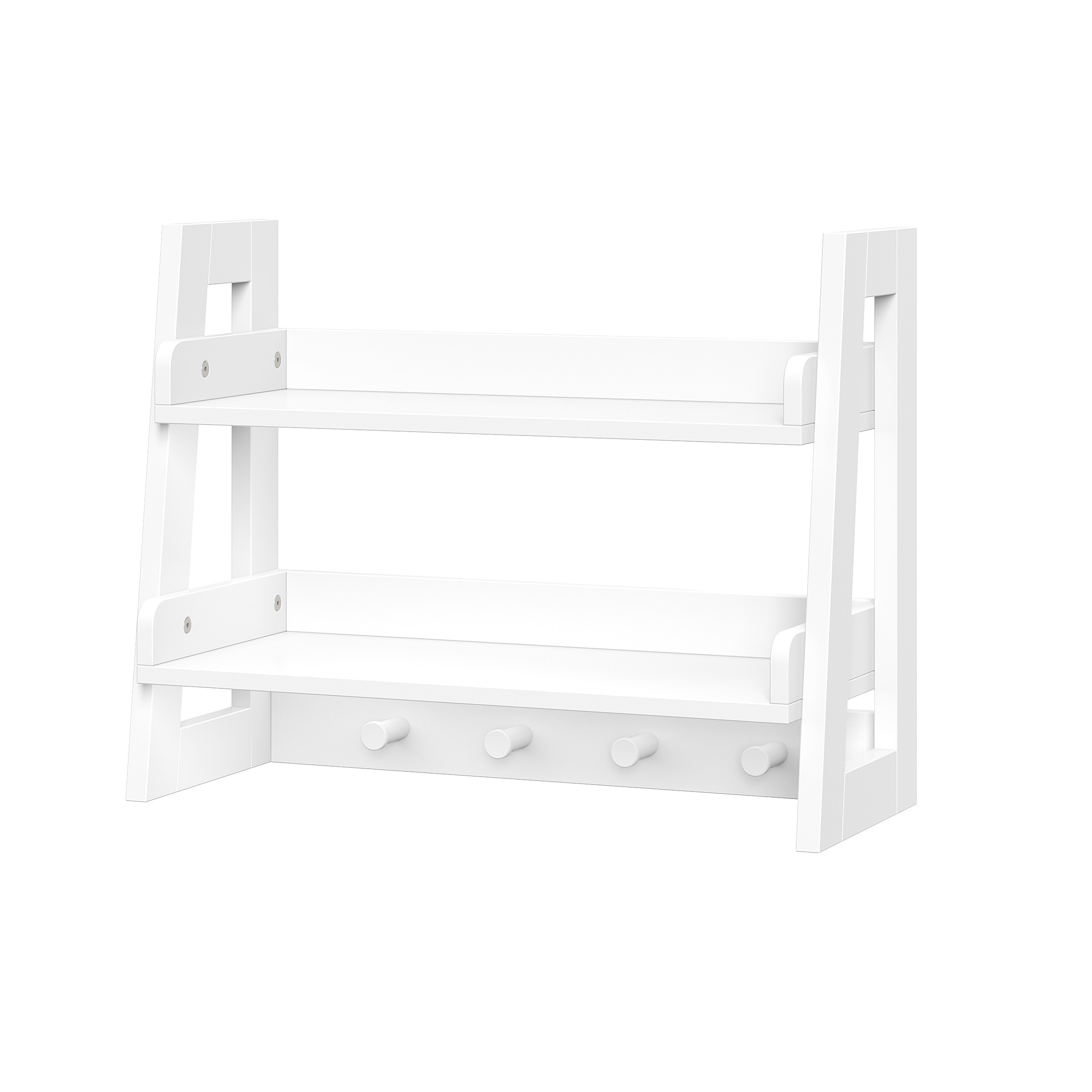 RiverRidge Home Amery 2-Tier Ladder Wall Shelf in White