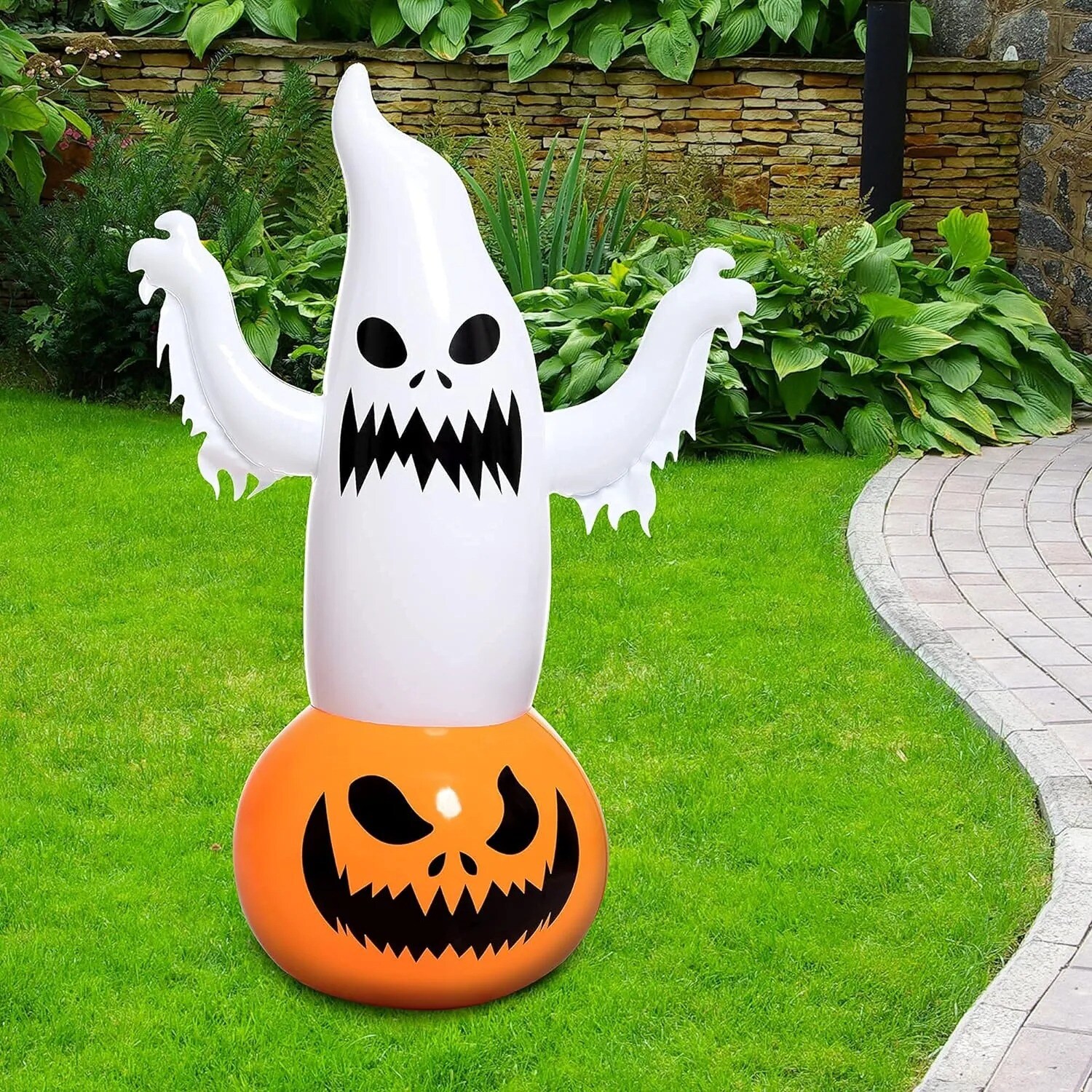 SYNCFUN 4.5-ft Freestanding Lighted Ghost Inflatable In The Outdoor ...