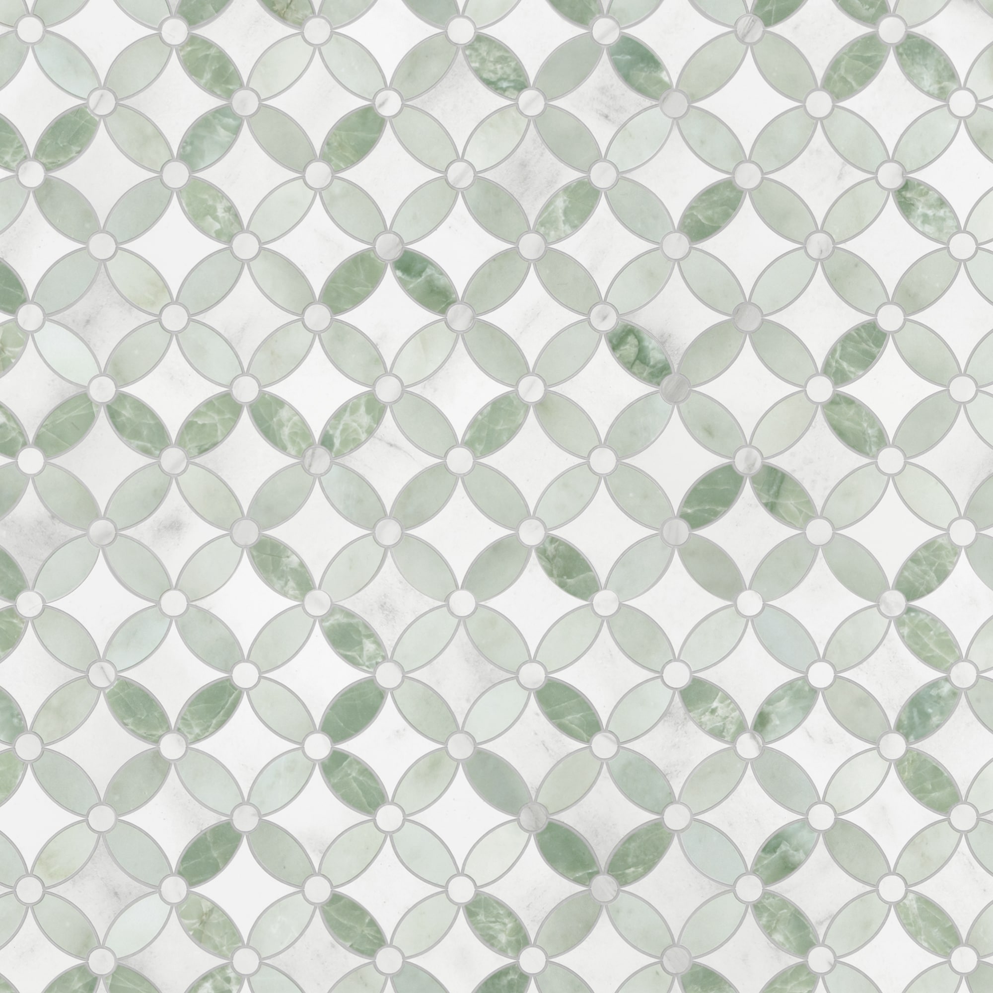 SUNWINGS SAW001-GRY-10 Green 11-in x 11-in Matte Composite Marble Look Mosaic Wall Tile (8.84-sq. ft/ Carton)