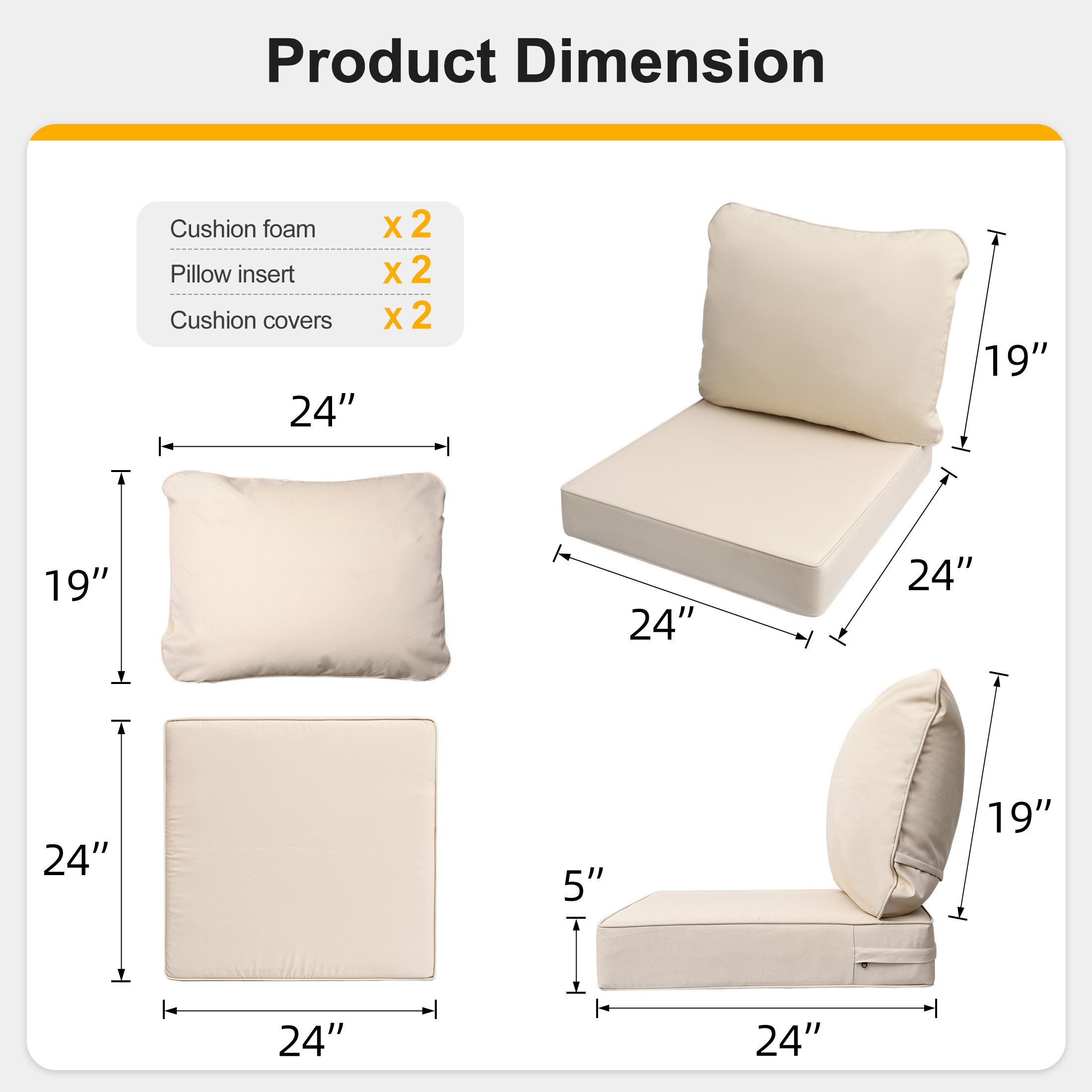 AAAAAcessories LSPC-SF-2424-MI-2 Patio-Furniture-Cushions - View #7