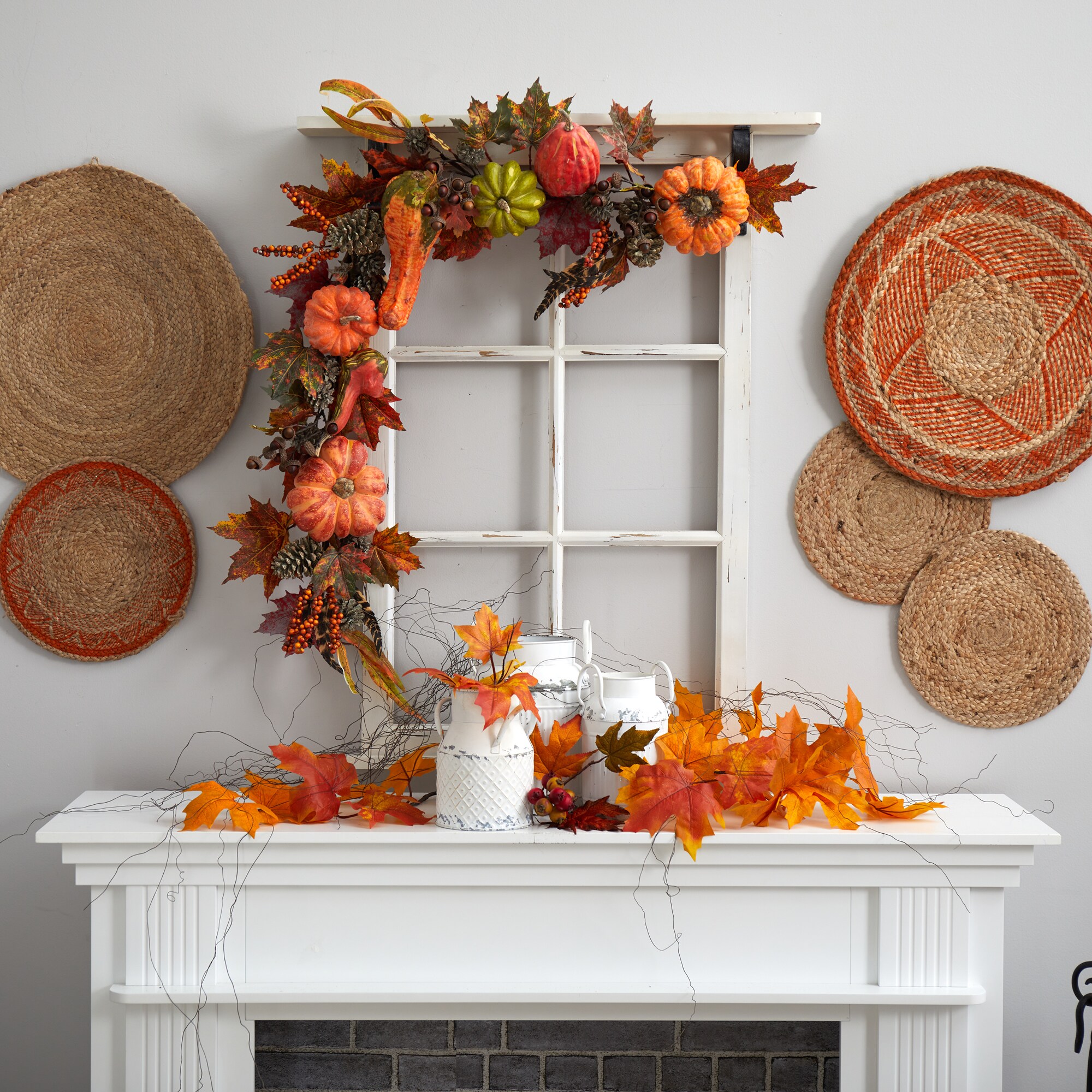 Nearly Natural 4938 Artificial-Thanksgiving-Wreaths - View #3