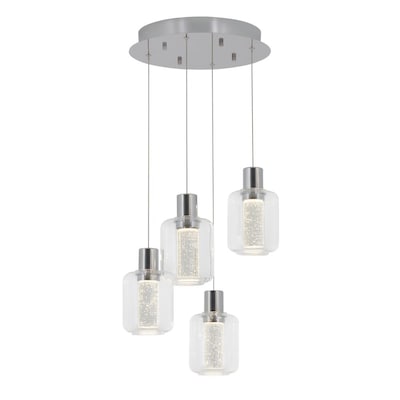 Artika Champagne Globe 4 Light Chrome Plated Modern Contemporary Clear Glass Cylinder Led Pendant In The Lighting Department At Com - How To Install Artika Ceiling Light