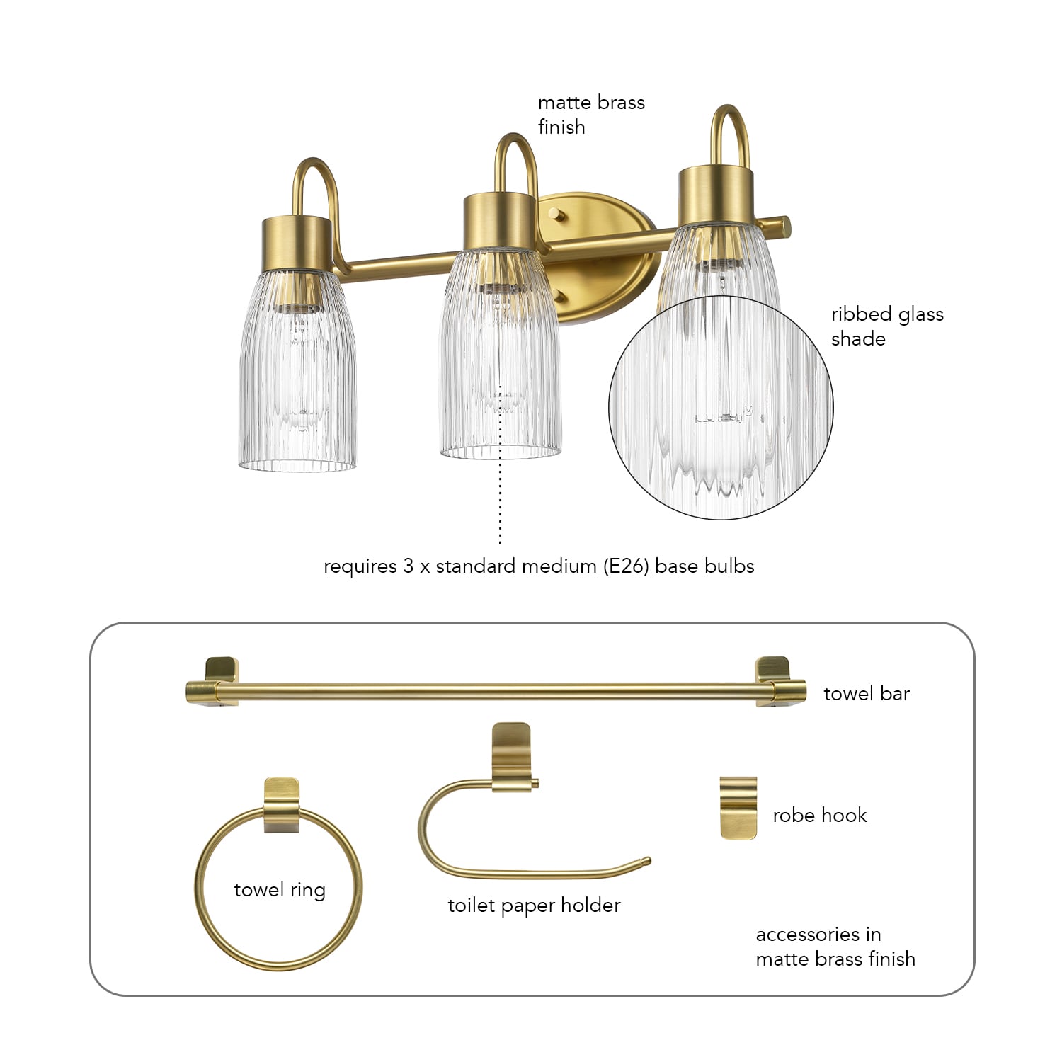 Globe Electric 91009799 Decorative-Bath-Hardware-Kits - View #6