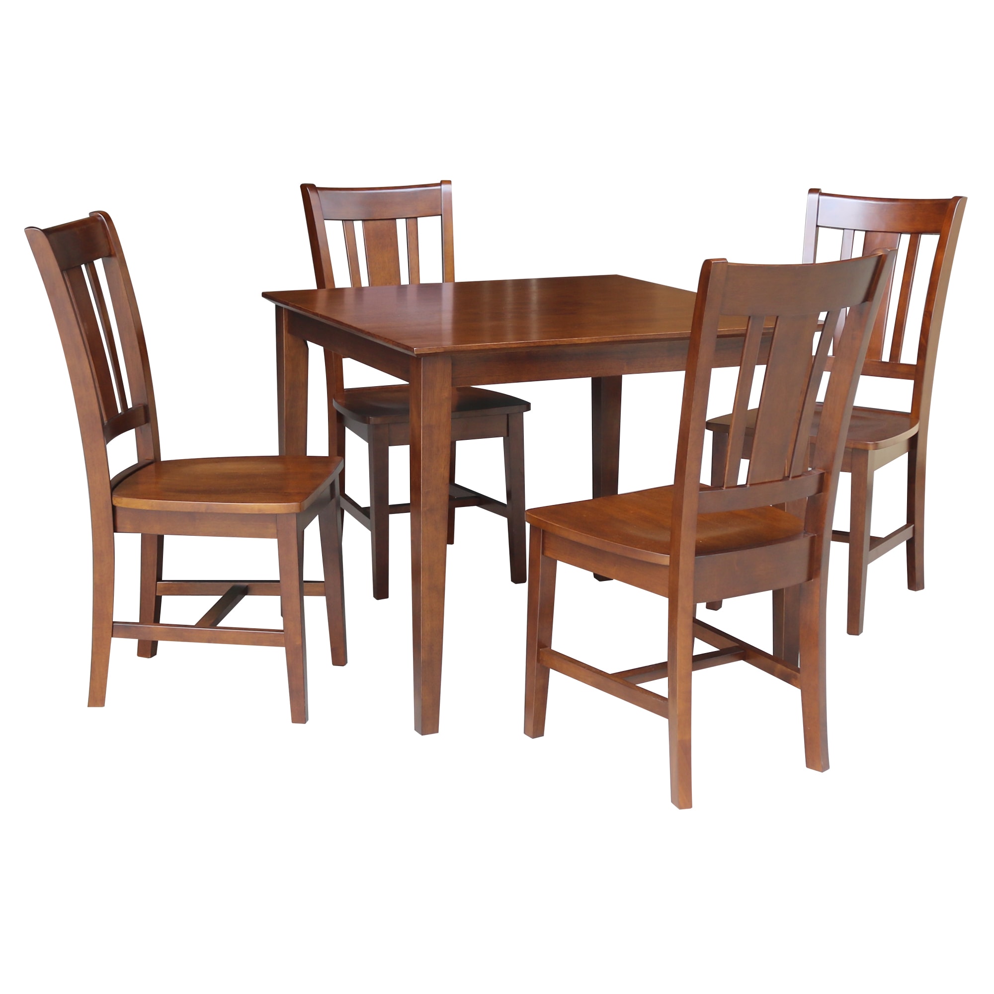 International Concepts K581-3636-C10-4 Espresso Traditional Dining Room Set with Square Table ( Seats 4 )