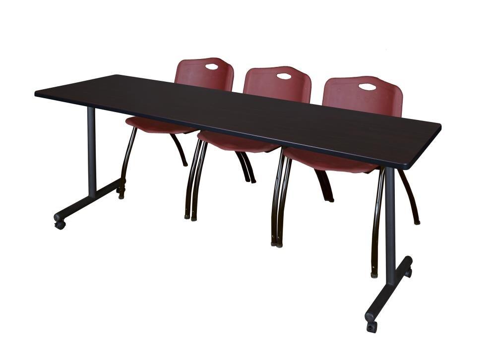 Regency MKTRCC8424MW47BY Training Brown 4-Person Training Table (84-in W x 29-in H)