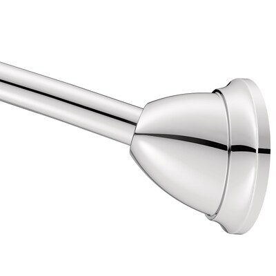 Single Curve Shower Rod, Moen Csr2172bn 5 Foot Curved Adjustable Tension Shower Curtain Rod