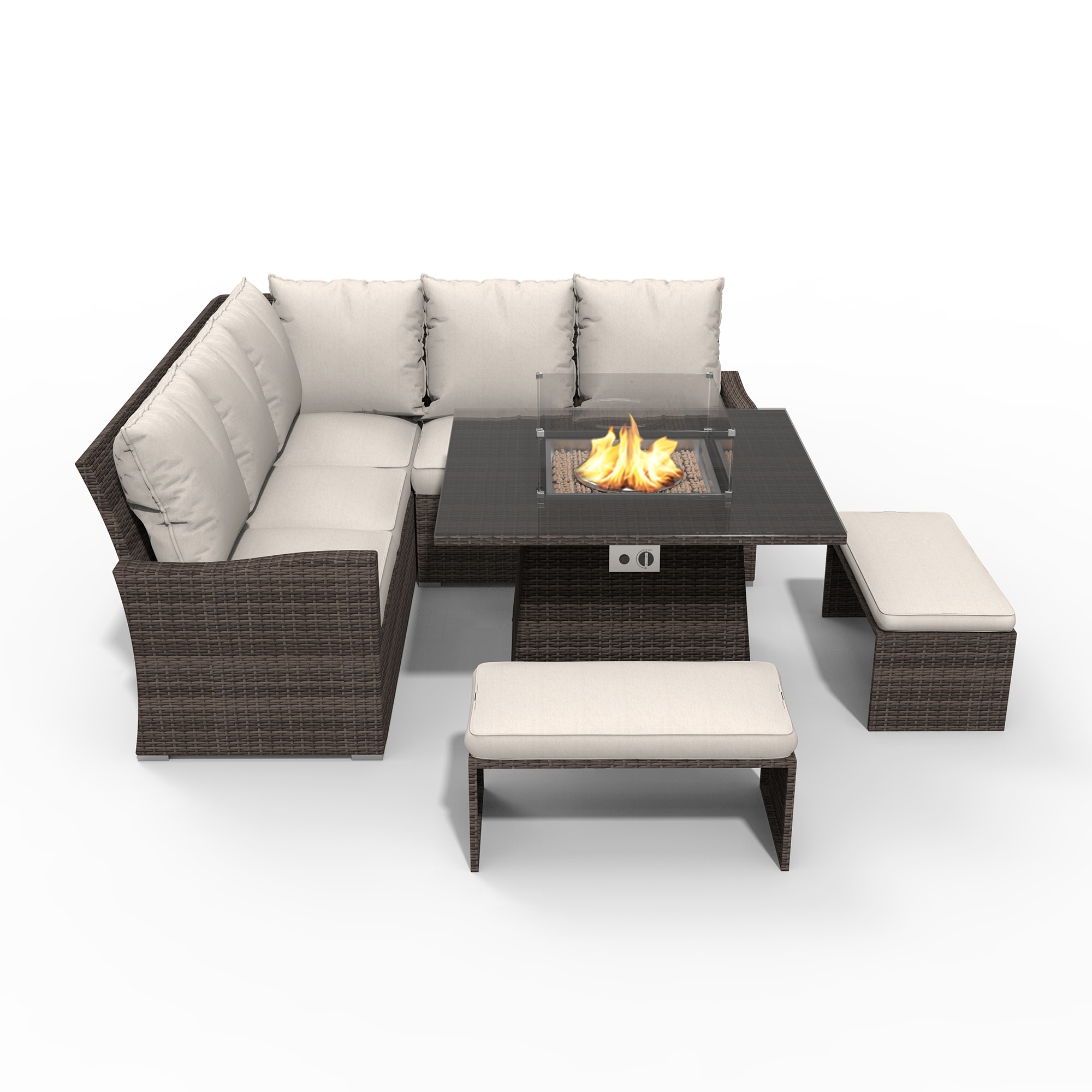 Moda Furnishings MOF-16700-BROWN Patio-Conversation-Sets - View #4