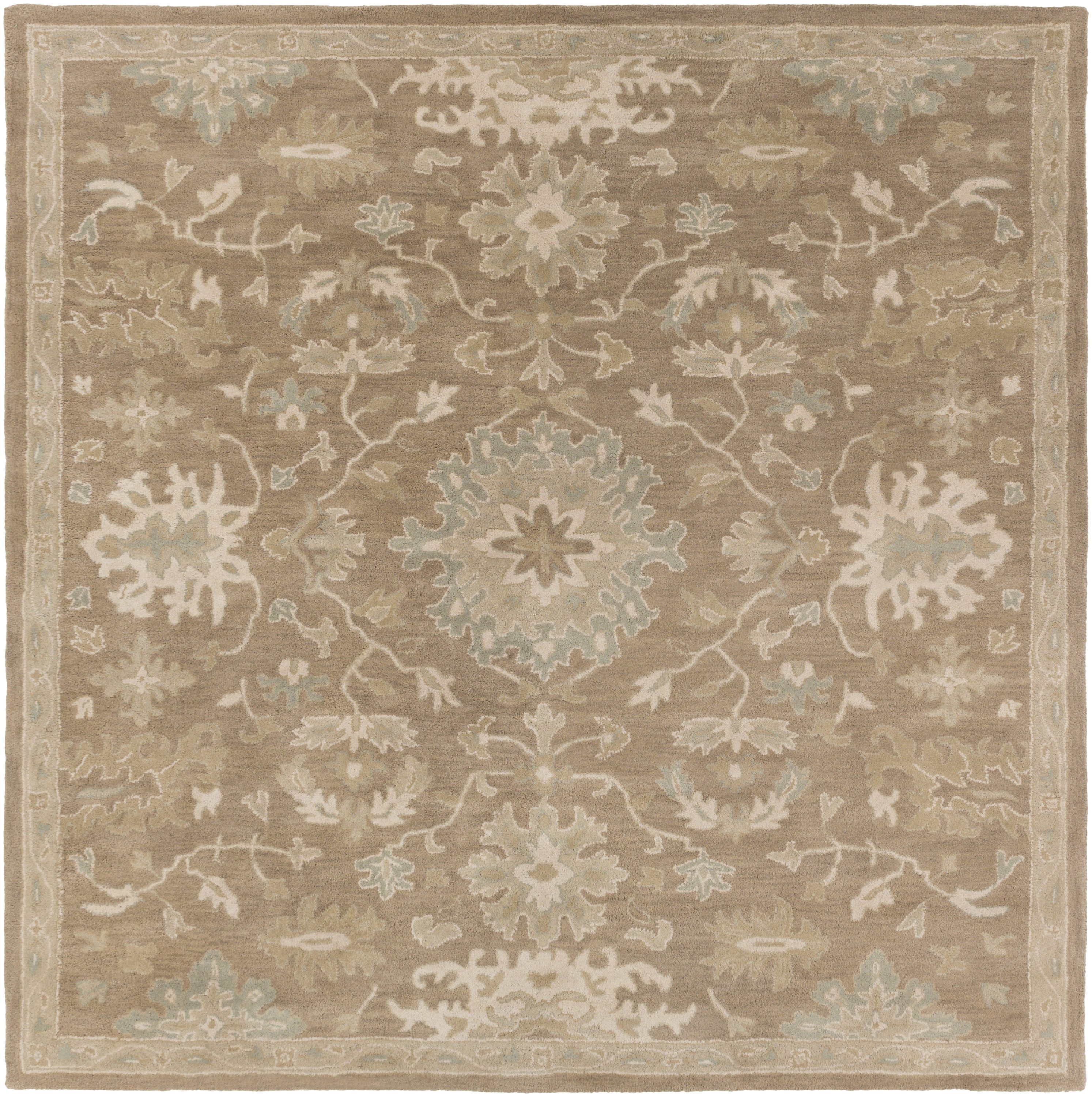 Livabliss CAE1149-4SQ Caesar 4 x 4 (ft) Tufted Wool Camel Square Indoor Border Oriental Area rug