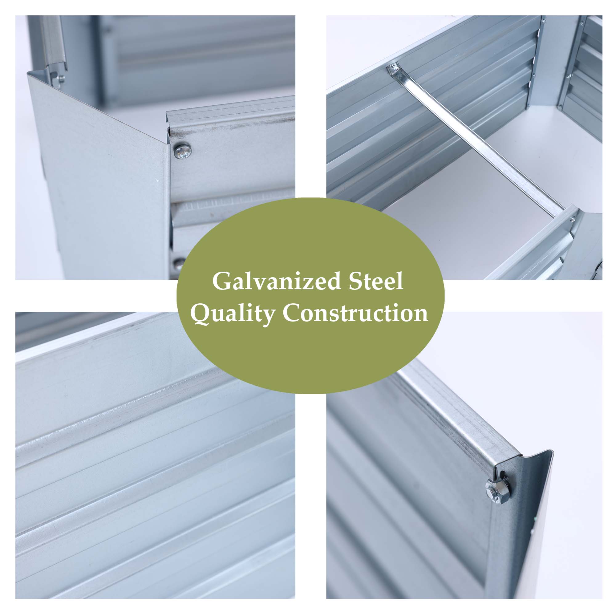 L-Shaped Galvanized Steel Raised Garden Bed - 47.8" x 20.5"