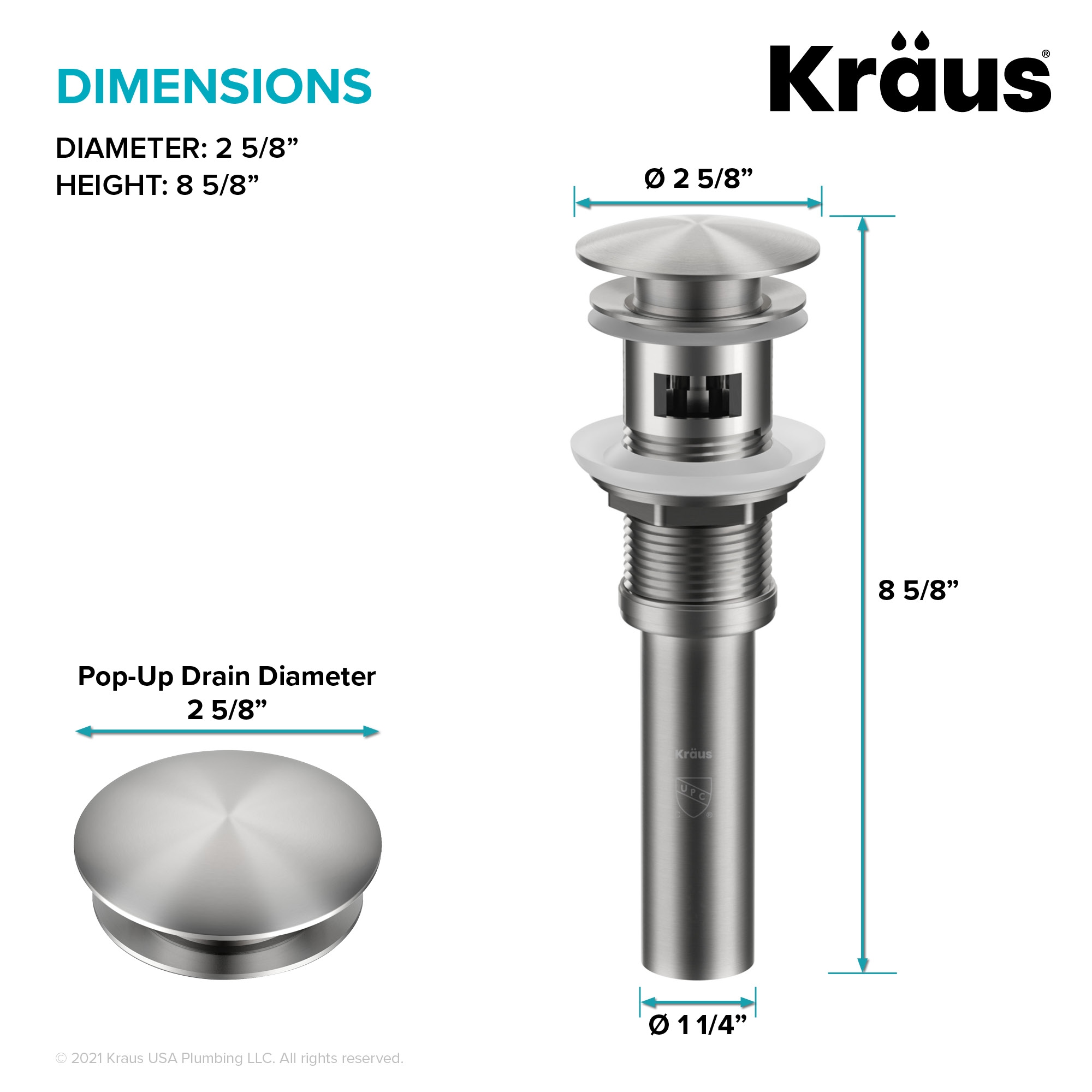 Kraus PU-11ORB Popup-Drains-Accessories - View #3