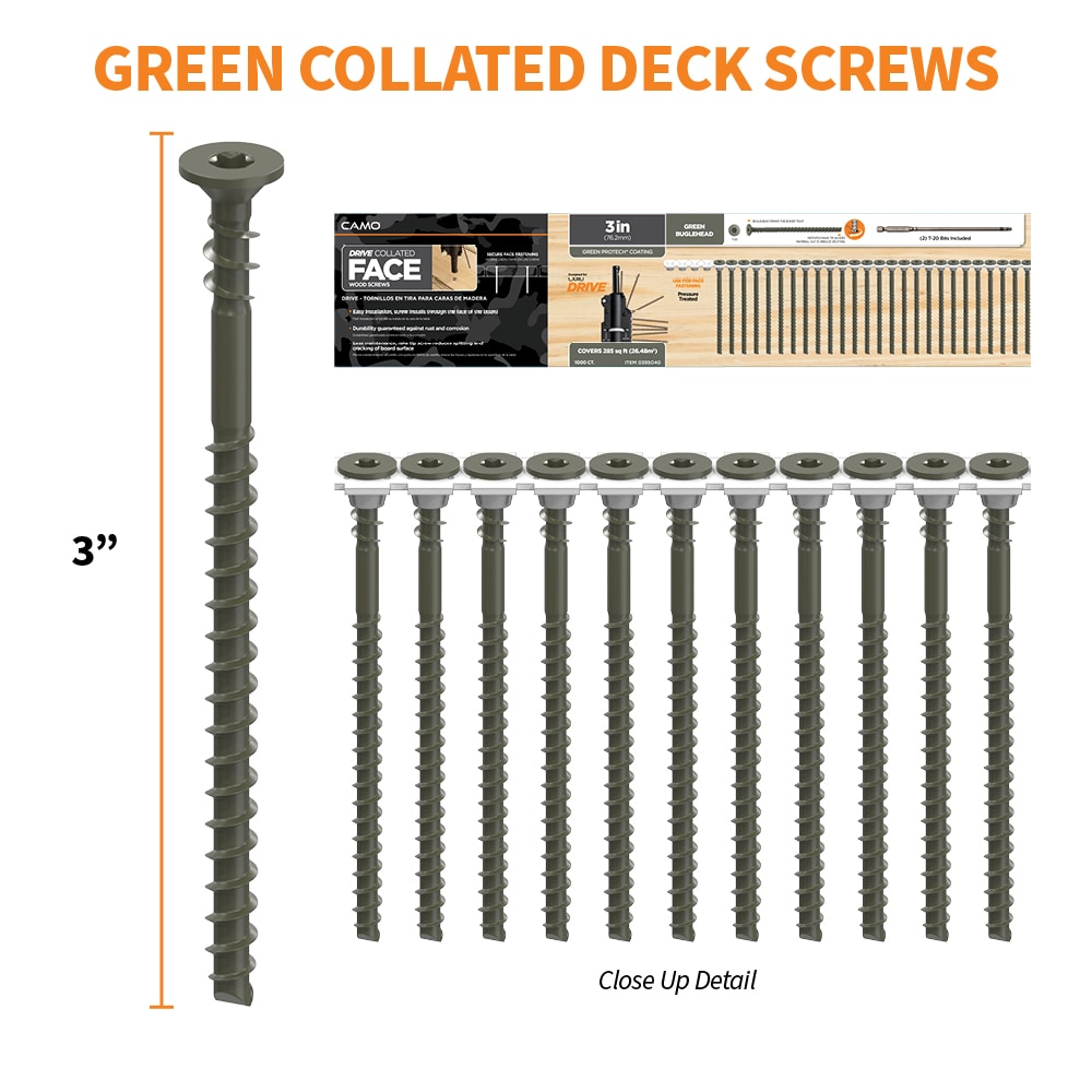 CAMO 0395040 #10 x 3-in Wood to wood Deck Screws ( 1000 -Per Box )