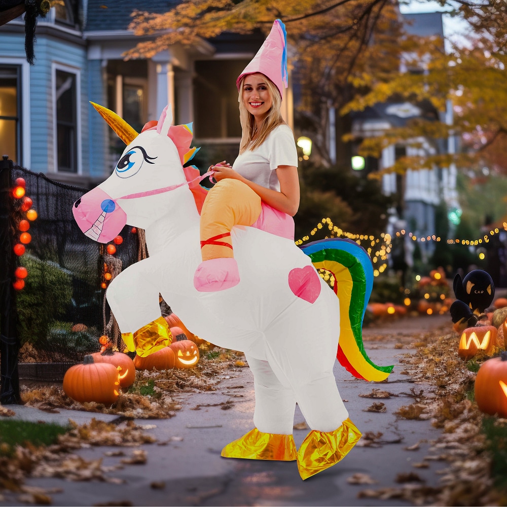 Joyfy 20019 Adult Ride-on Unicorn Halloween Inflatable Costume