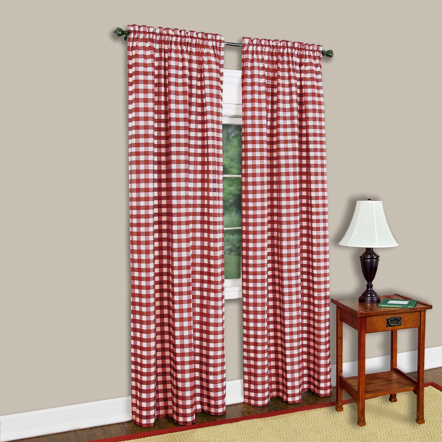 Achim BCPN95BU12 95-Inches Burgundy Block Light filtering Rod pocket Single curtain panel