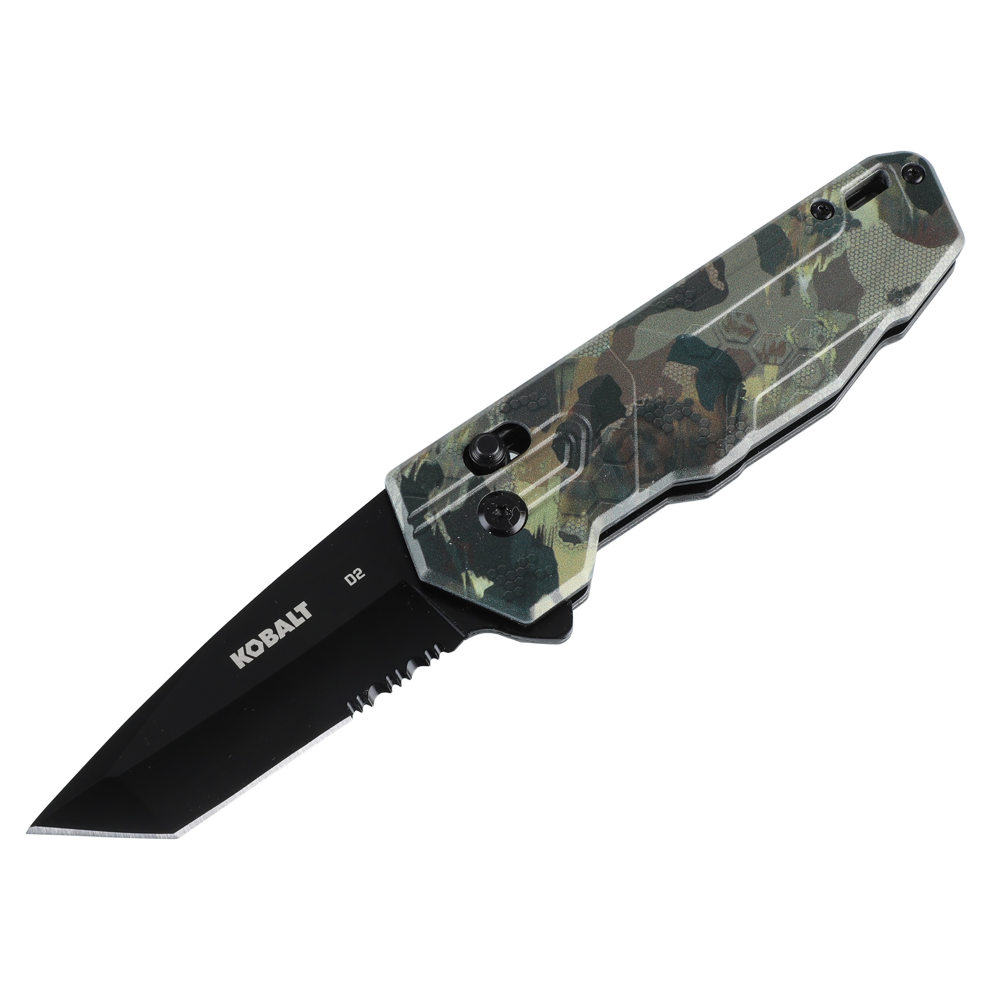 Schrade Small Assisted Black Blade Green Handle Knife Serrated