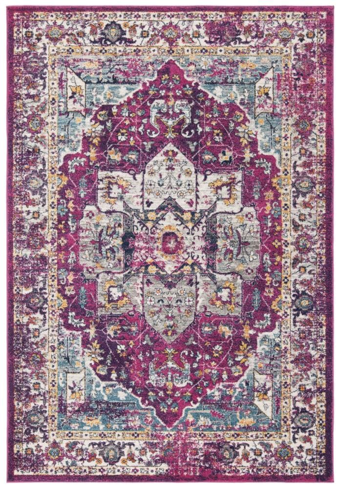 Safavieh Evoke Livia 2 x 13 Blue/Fuchsia Indoor Distressed/Overdyed Vintage Runner