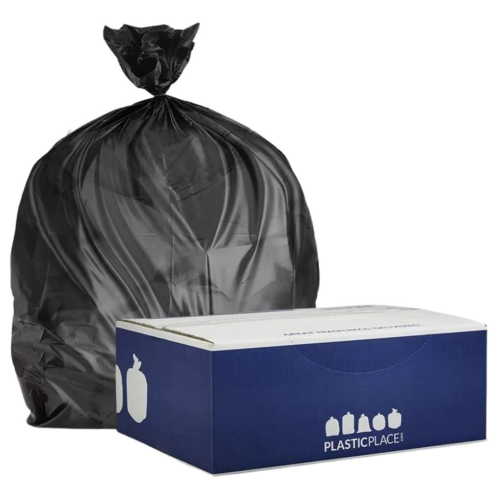 Plasticplace 12-16 Gallon Clear High Density Trash Bags, 8 microns, 24 x 33 (1000 Count)