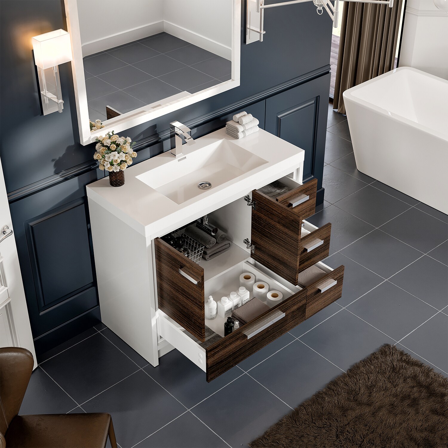 Eviva EVVN765-42GOK-WH Bath-Vanity-Combo - View #4