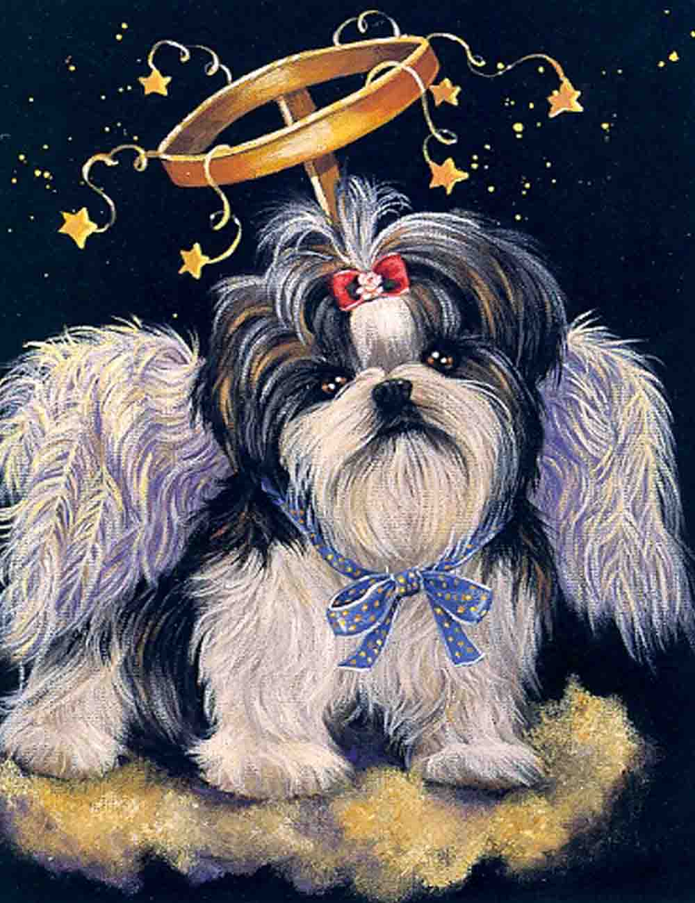 Precious Pet Paintings LF119 Shih Tzu 2.33-ft W x 3.33-ft H Flag