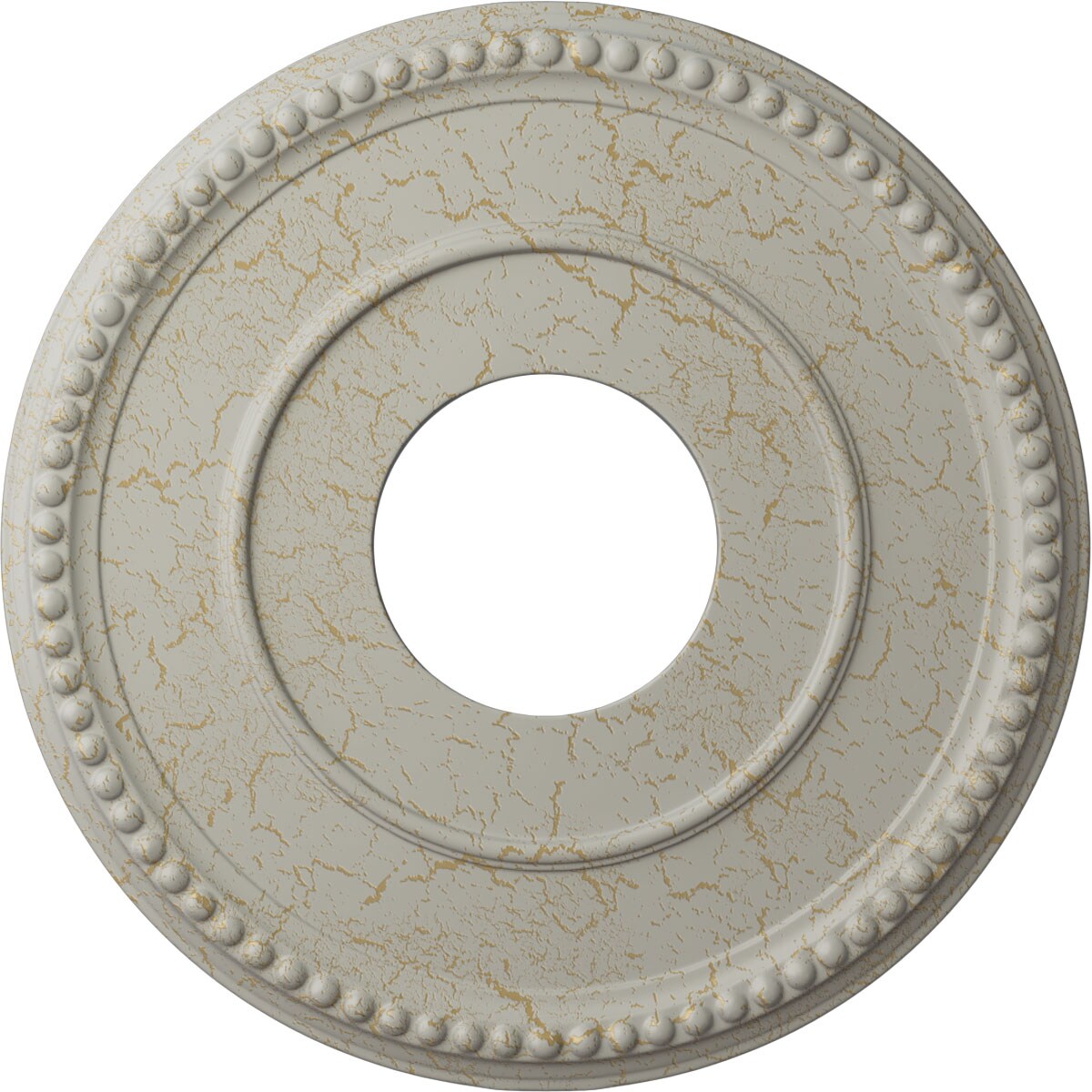 Ekena Millwork CM12BRPCC Bradford 12.5-in W x 12.5-in L Painted Pot Of Cream Crackle Polyurethane Whole Ceiling Medallion