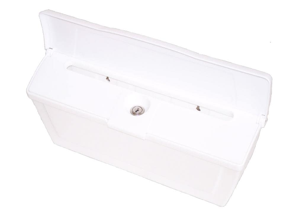 White Lockable Wall Mounted Plastic Mailbox