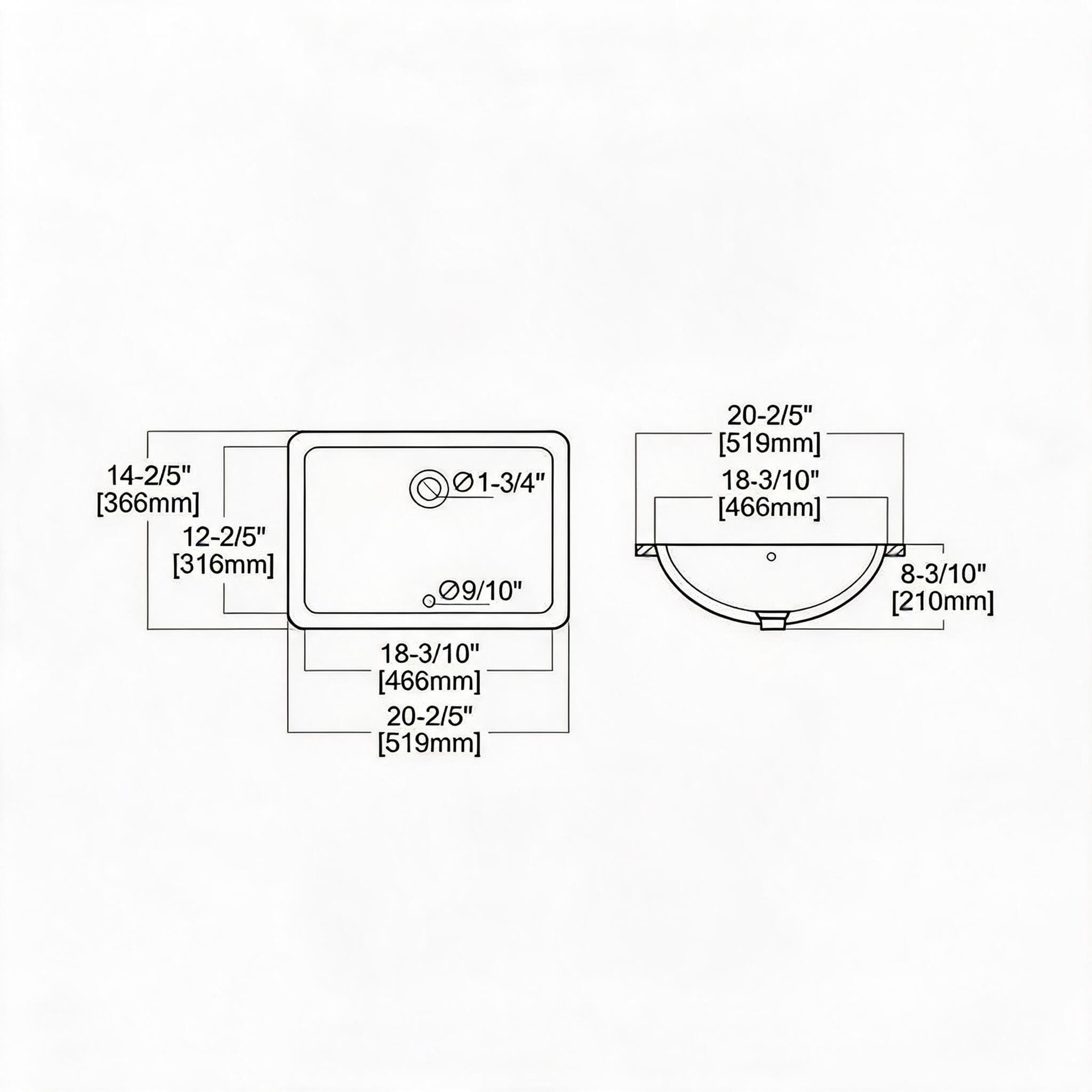 IAK ZYM100717 Bath-Sink - View #2