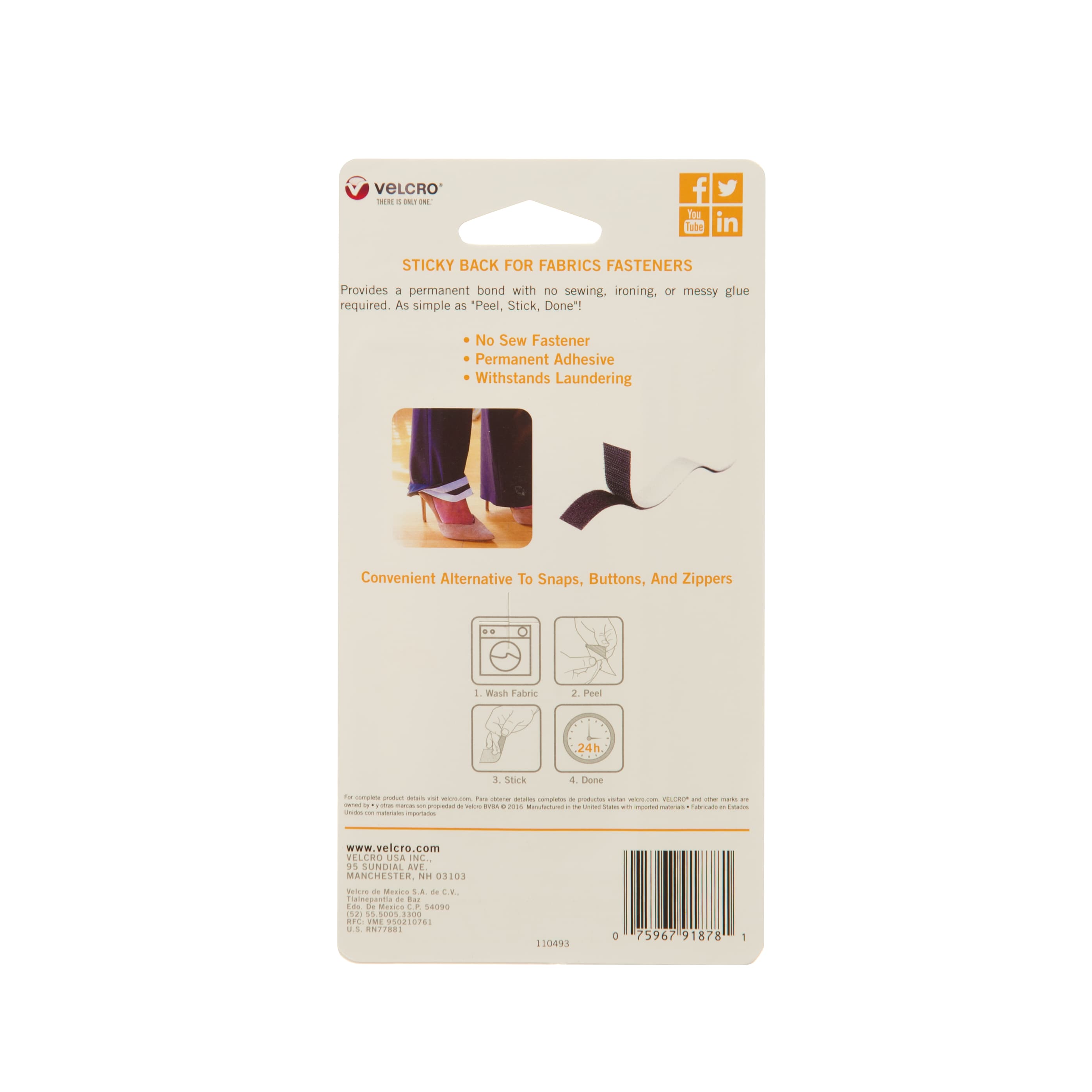 VELCRO Brand 0.875-in Sticky Back Squares Hook and Loop Fastener (12-Pack)  in the Specialty Fasteners & Fastener Kits department at