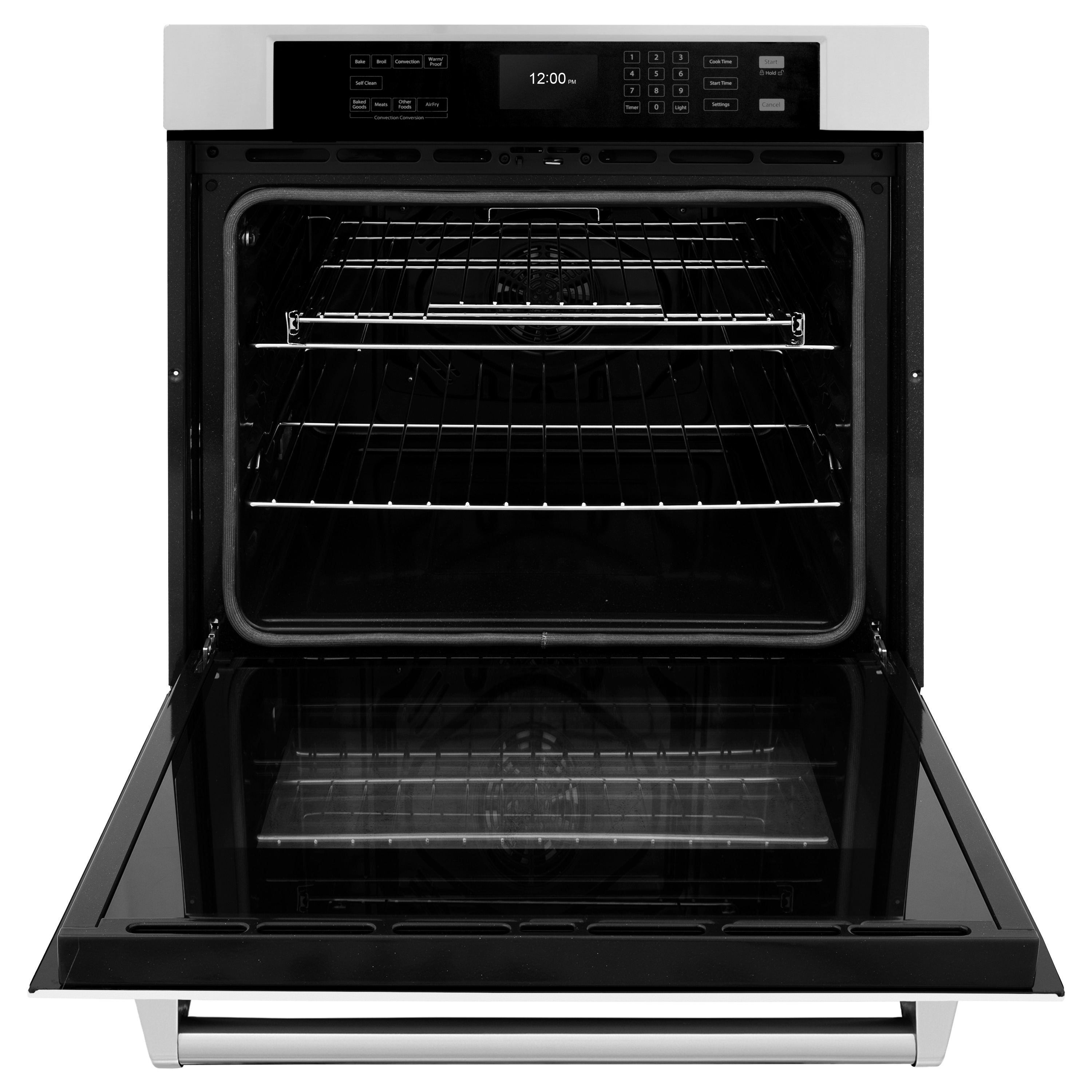 30-Inch Stainless Steel and Matte White Convection Wall Oven
