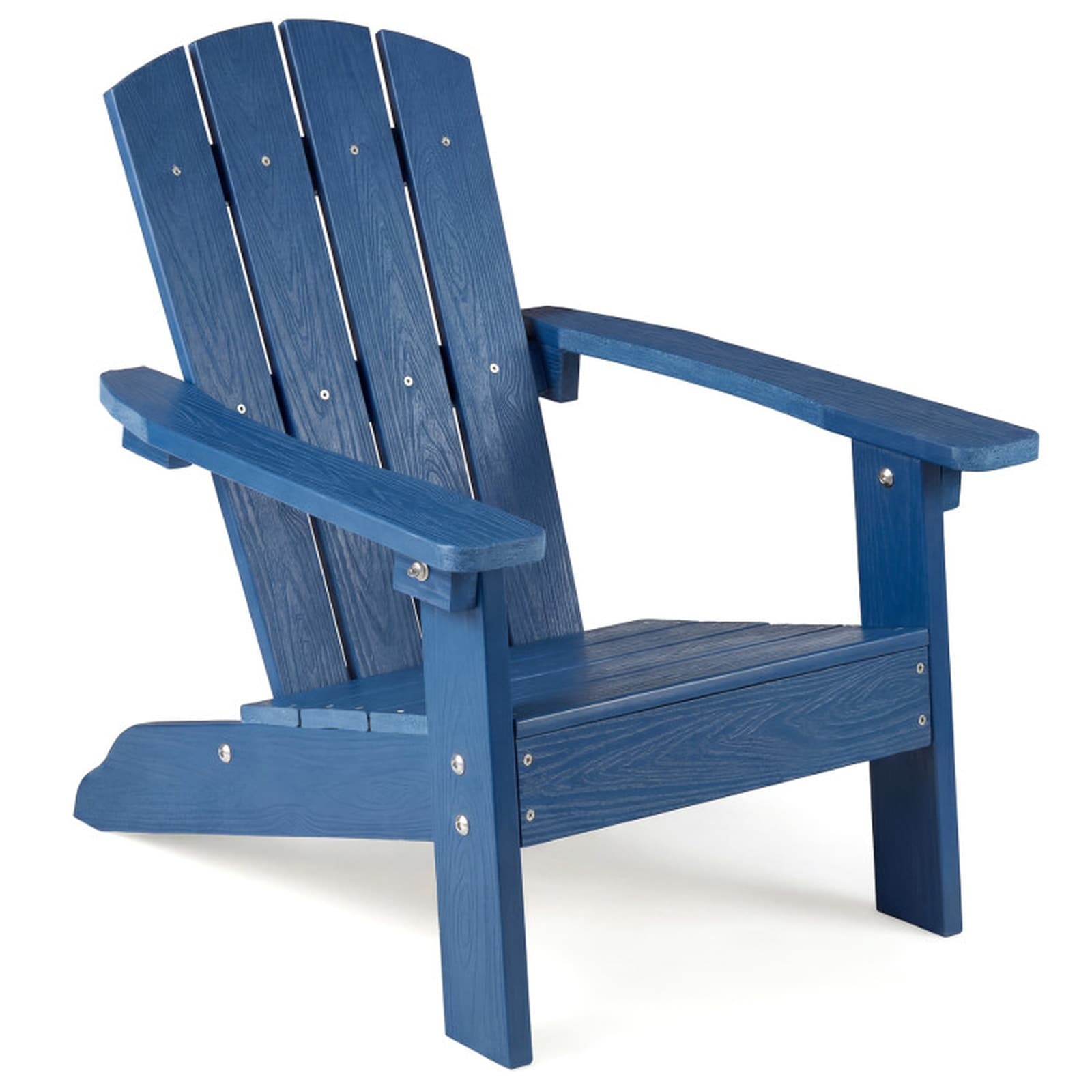 SUGIFT Kids Adirondack Chair Blue All-Weather HIPS for Ages 3-8 with High Backrest and Armrests Outdoor Patio Toddler Chair