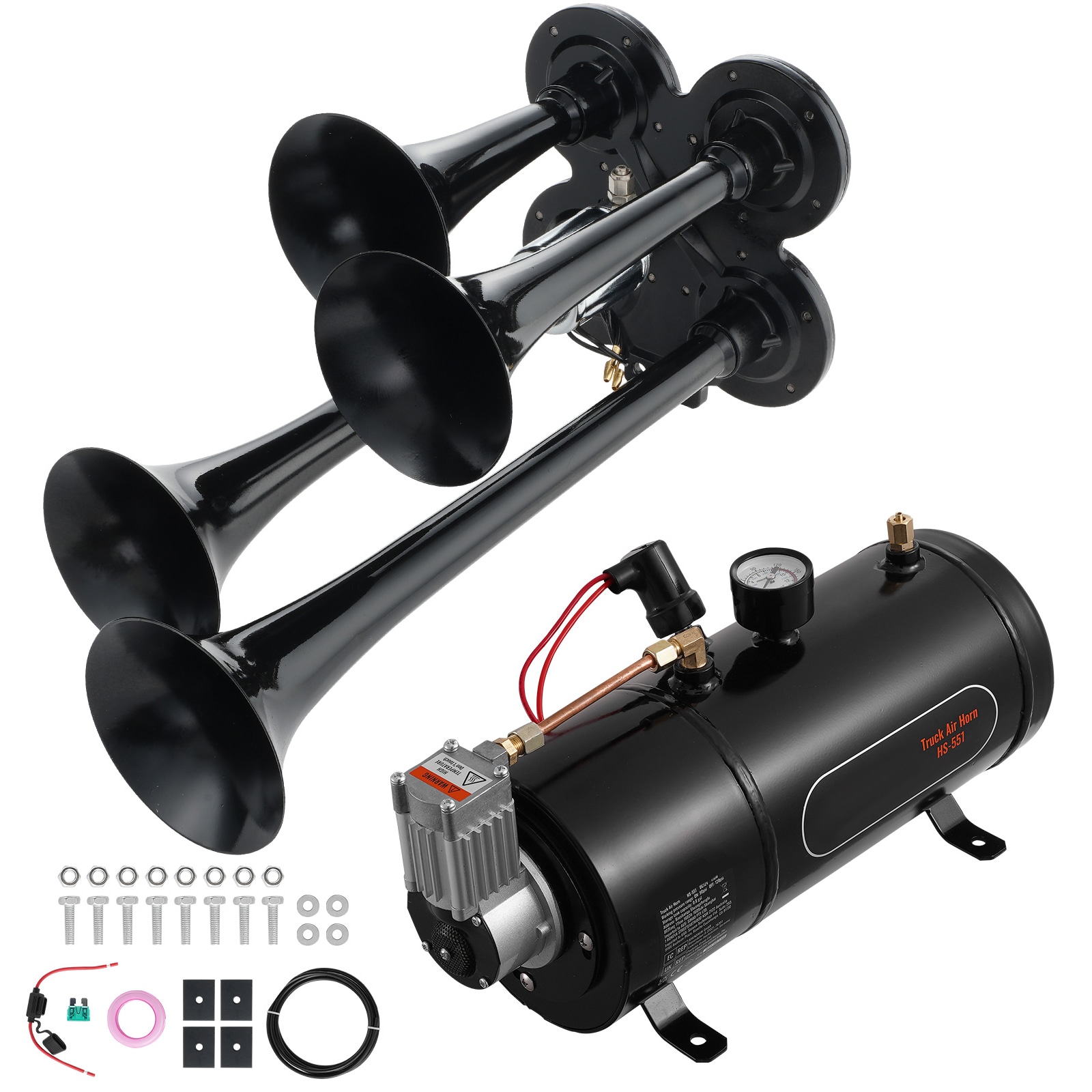 VEVOR QLBYCQGTZ3L1Y5P6PV9 0.8-Gallon Gas 120 PSI Vertical Air Compressor with Accessories Included