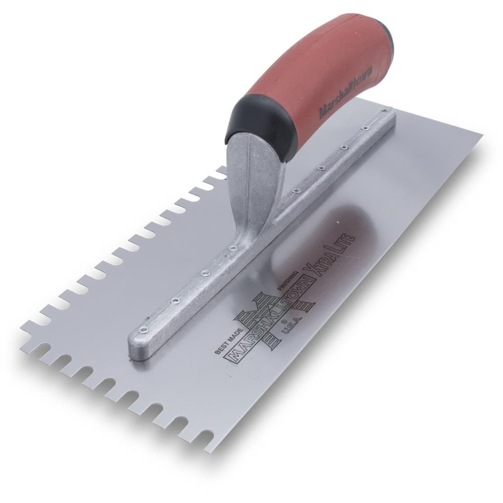 Marshalltown 717SD 1/2-in x 1/4-in x 1/4-in Ground Steel U-notch Ceramic Floor Trowel