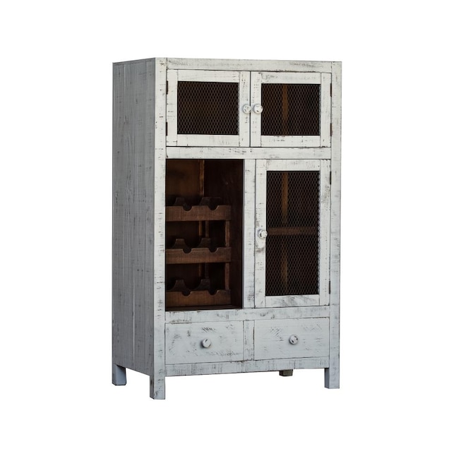 Bottle White Wood Wine Cabinet, White Wine Cabinet Tall