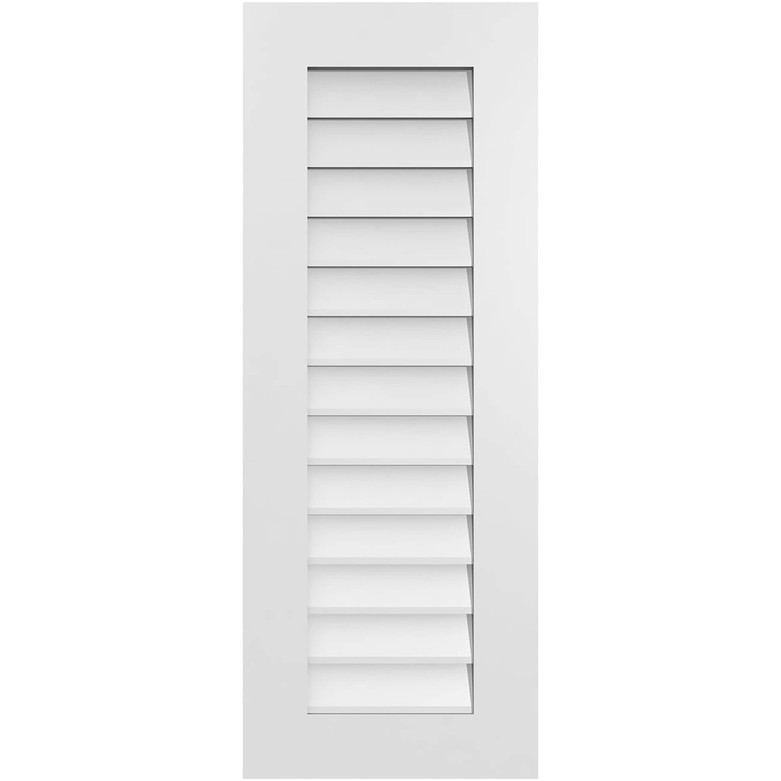 Ekena Millwork GVPVE16X4201SN 16-Inches x 42-Inches Off-white Rectangle PVC Gable Louver Vent