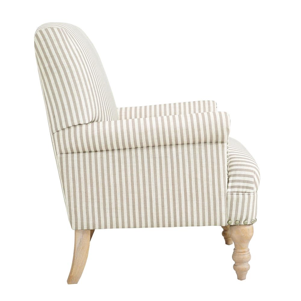 beige striped chair