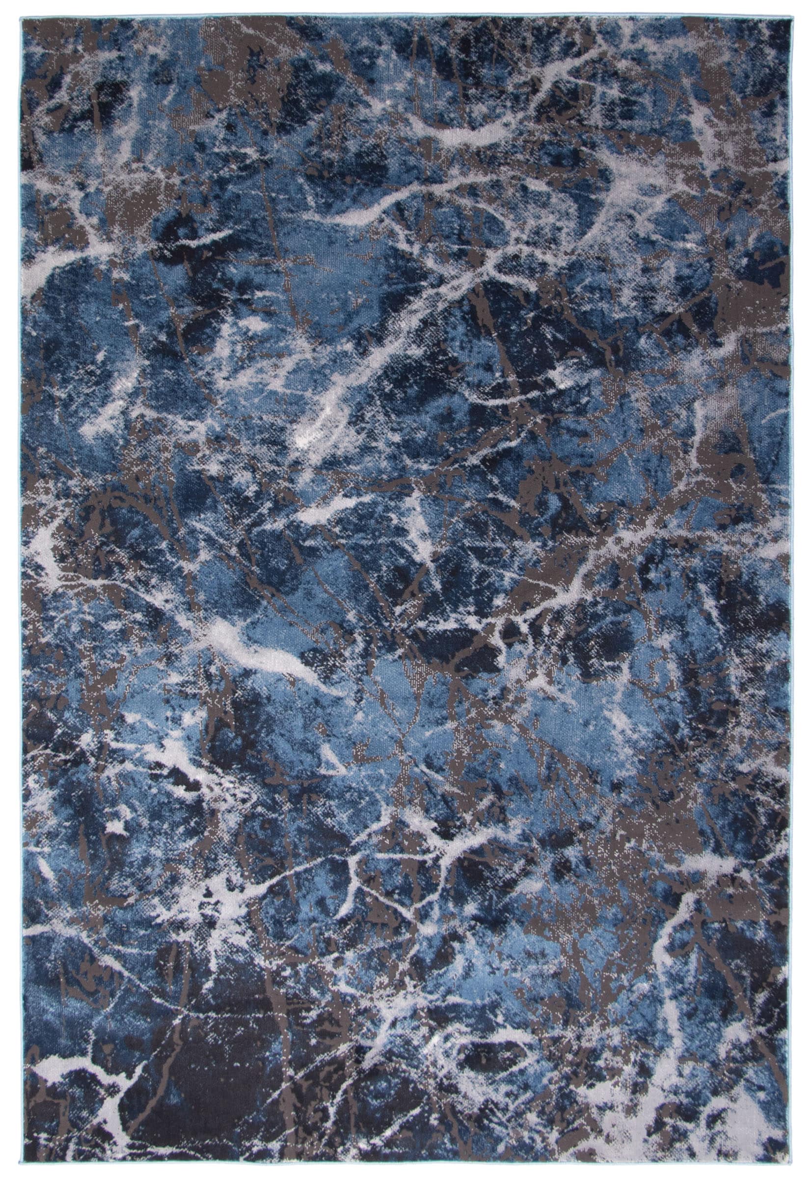 ECARPETGALLERY 358371 8 x 10 (ft) Polypropylene Blue Rectangular Indoor Abstract Area rug